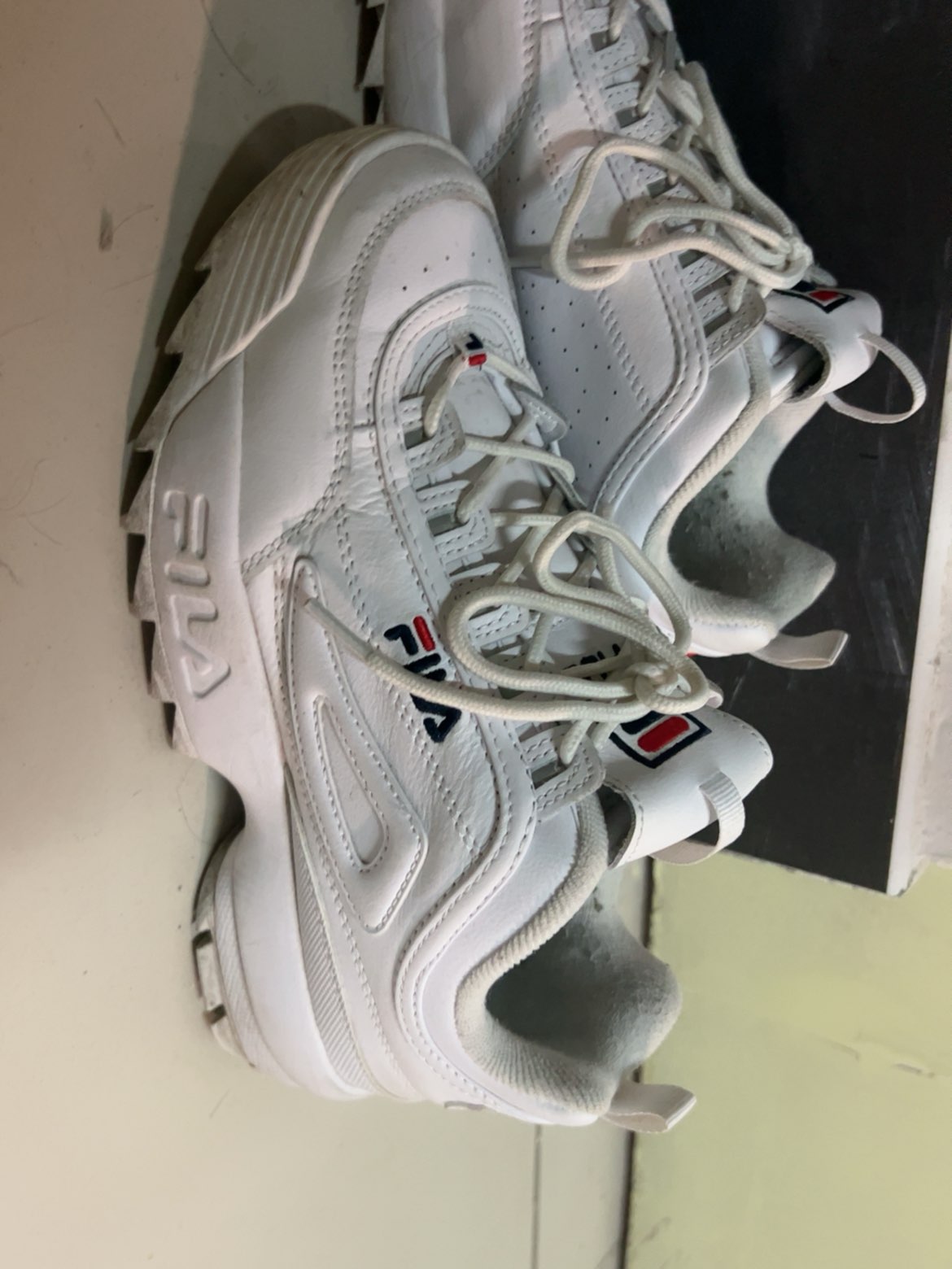 custom review-FILA DISRUPTOR II PREMIUM Низкий топ кеды женские белые