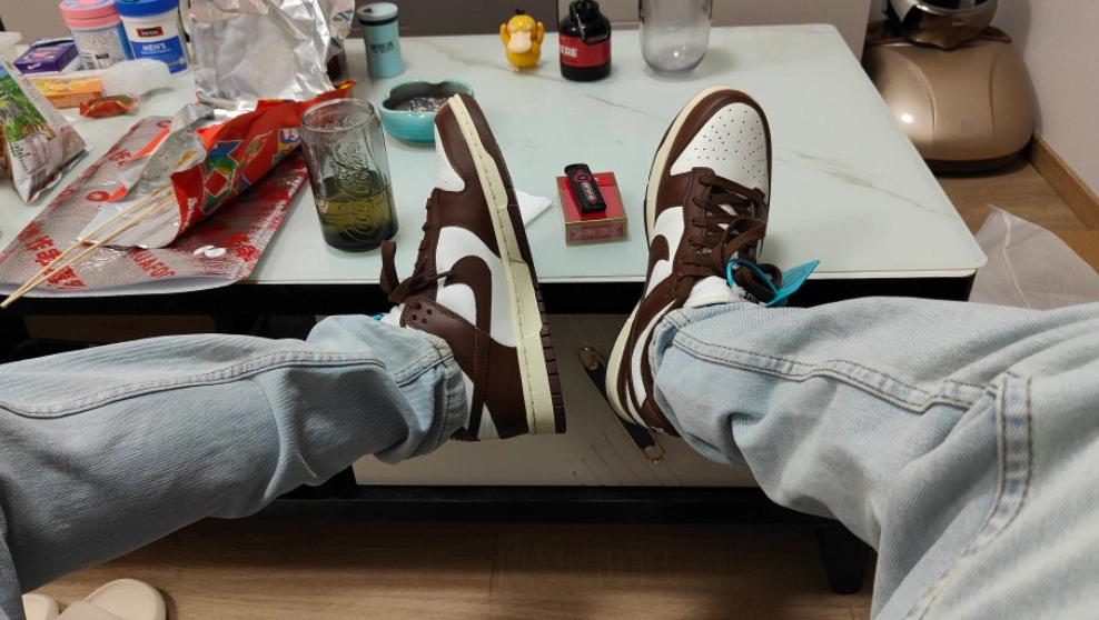 custom review-Nike Dunk 'Surfaces In Коричневый и Парус' Шоколадные Аbrasion-Resistant Низкие Кроссовки для скейтбординга Женские Коричневый белый