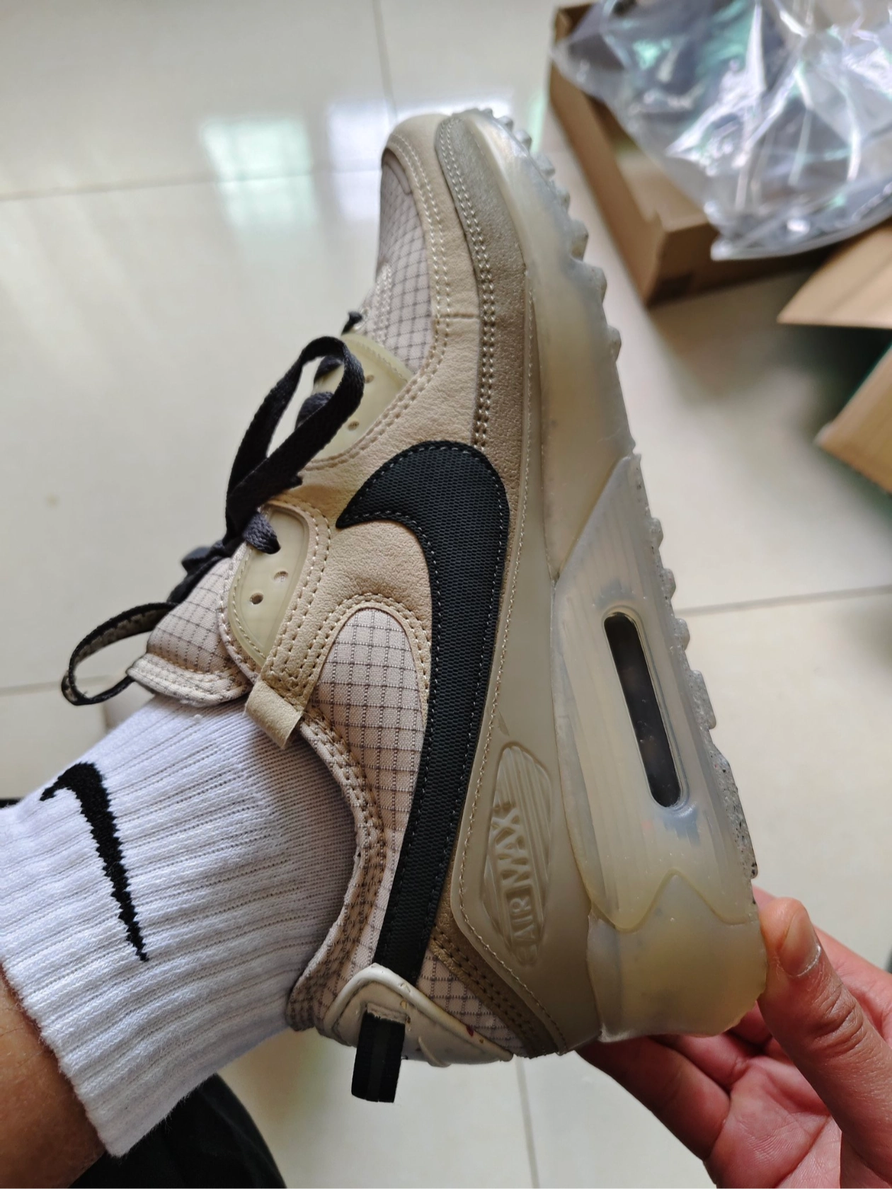 custom review-Nike Air Max 90 Low Топ Air Cushion Повседневные Беговые кроссовки Унисекс Хаки Переработанный материал