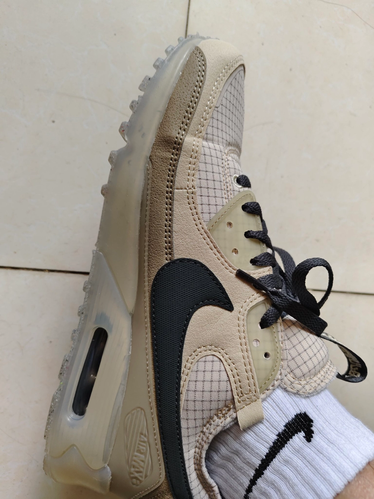 custom review-Nike Air Max 90 Low Топ Air Cushion Повседневные Беговые кроссовки Унисекс Хаки Переработанный материал