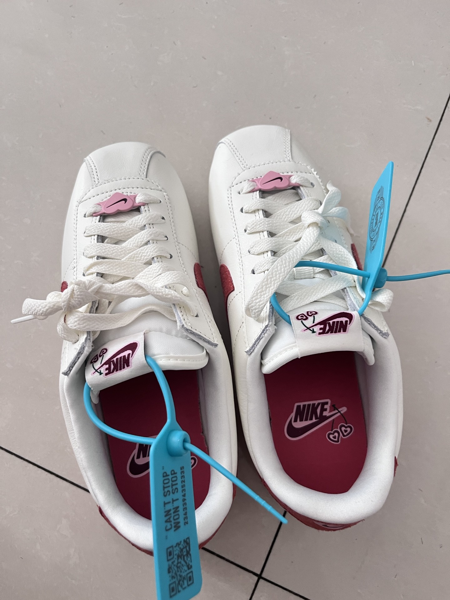 custom review-Nike Cortez SE Устойчивый к истиранию Низкий Топ Повседневный Городской Коммутирование Беговые кроссовки Женские Белый Красный