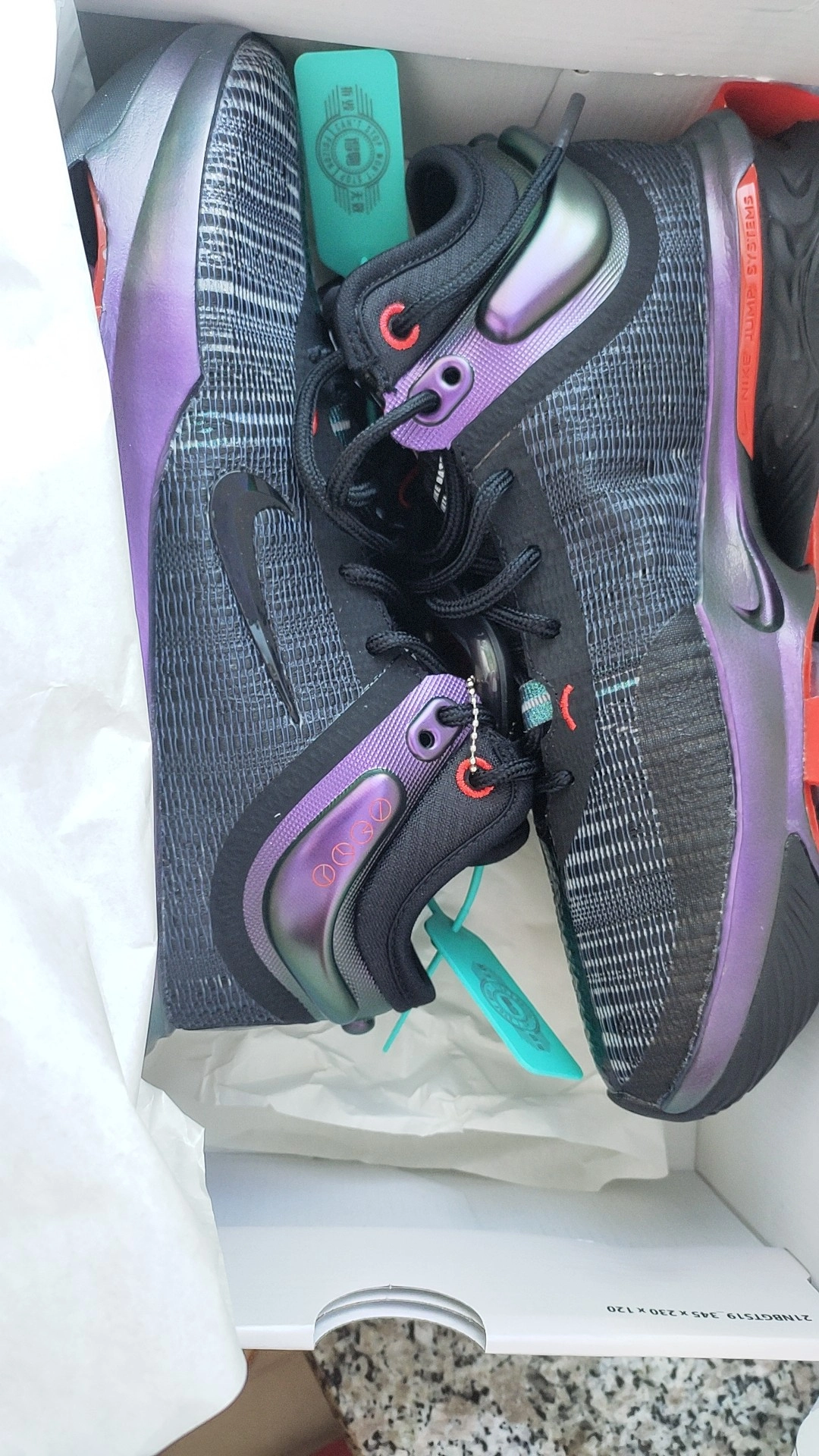 custom review-Nike Air Zoom г.T. Jump 2 EP Low Топ Баскетбольные кроссовки Мужской Черный Фиолетовый Азиатская Версия