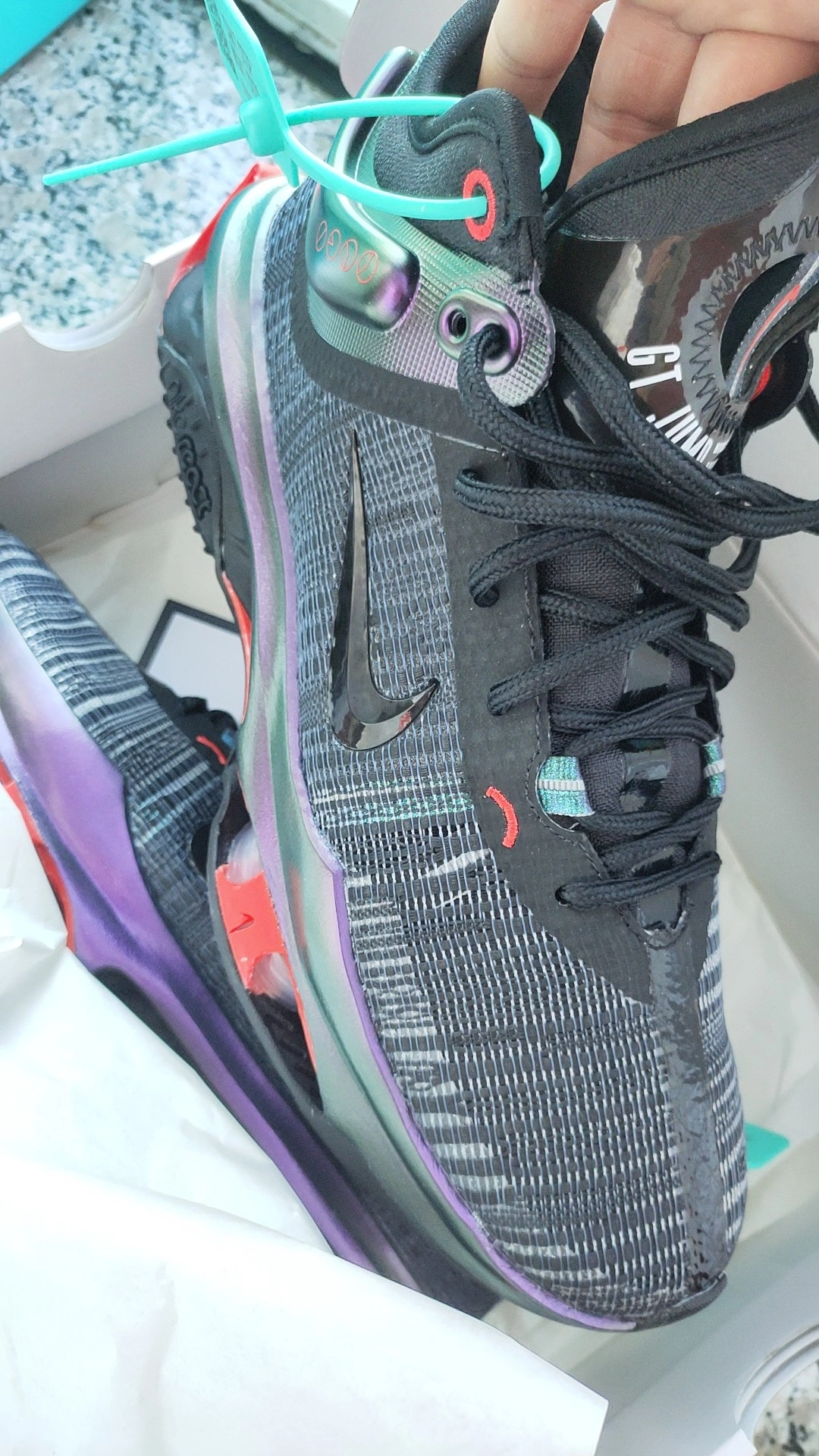 custom review-Nike Air Zoom г.T. Jump 2 EP Low Топ Баскетбольные кроссовки Мужской Черный Фиолетовый Азиатская Версия