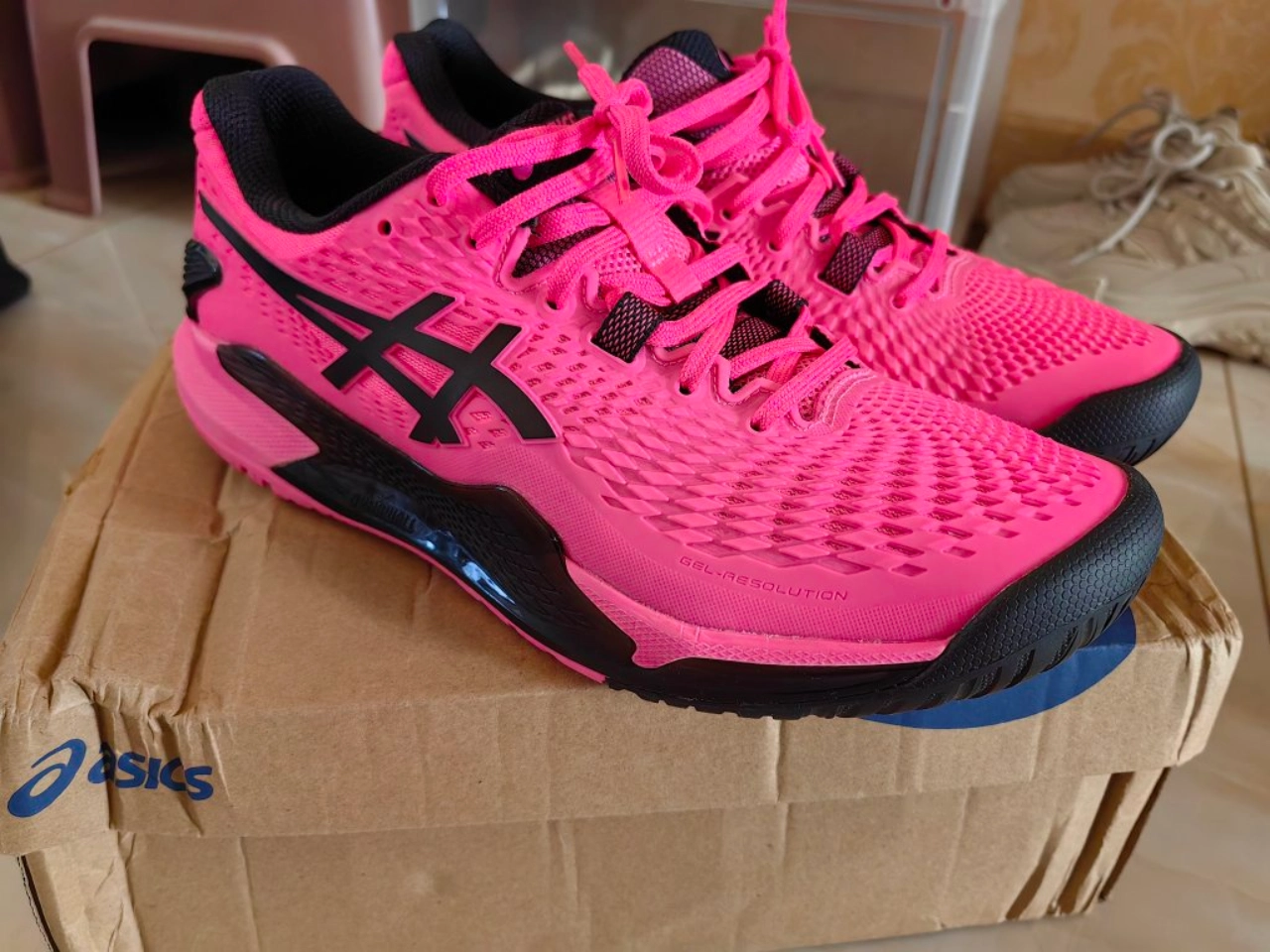 custom review-ASICS Gel Resolution 9 Низкие Кроссовки для Тениса Мужские Розовые Черные