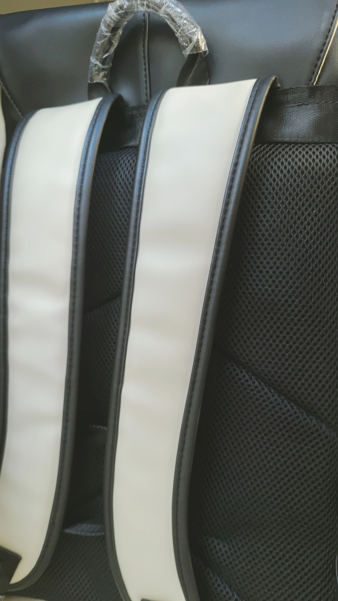 custom review-MOYYI ПВХ Кожа Мужской Рюкзак Студенческий Рюкзак Большой Унисекс Черный Белый