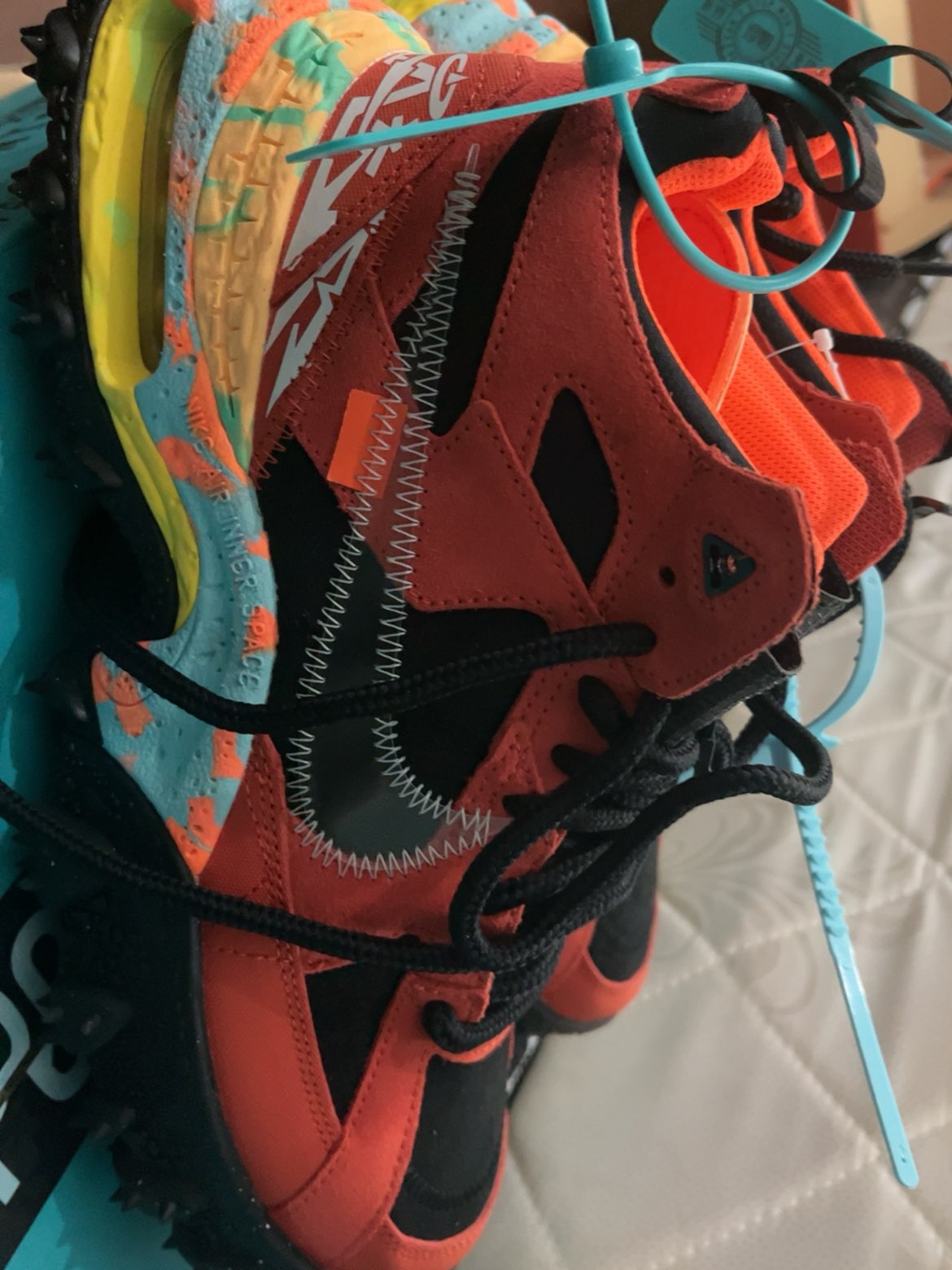 custom review-Off Белый x Nike Air Terra FORMA 'Мантра Апельсин' MID Топ Уличная обувь Унисекс Черно-красный