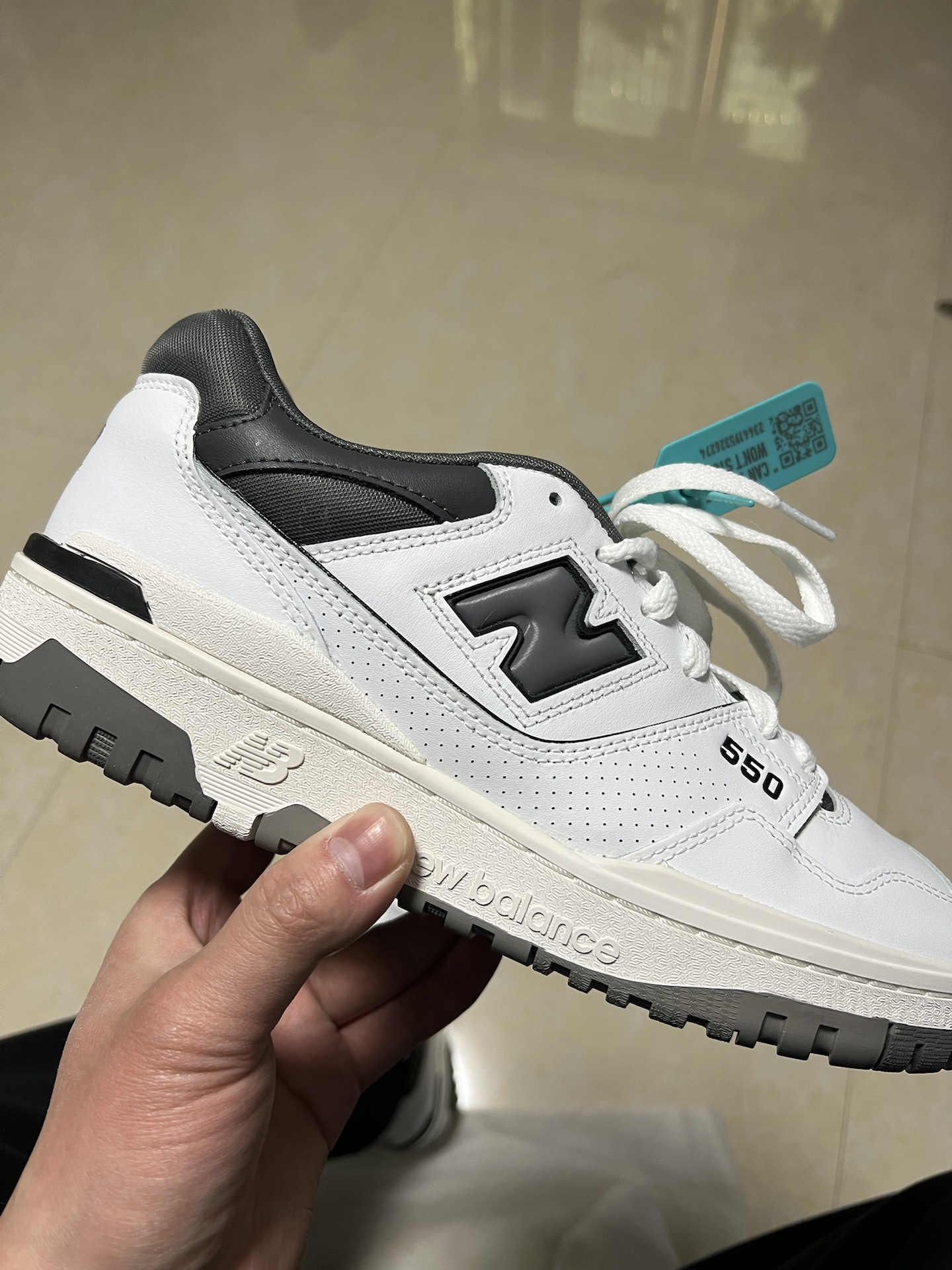 custom review-New Balance NB 550 Амортизация Устойчивость к истиранию Легкий Низкий Топ Винтажные Баскетбольные Кроссовки Унисекс Белый Серый