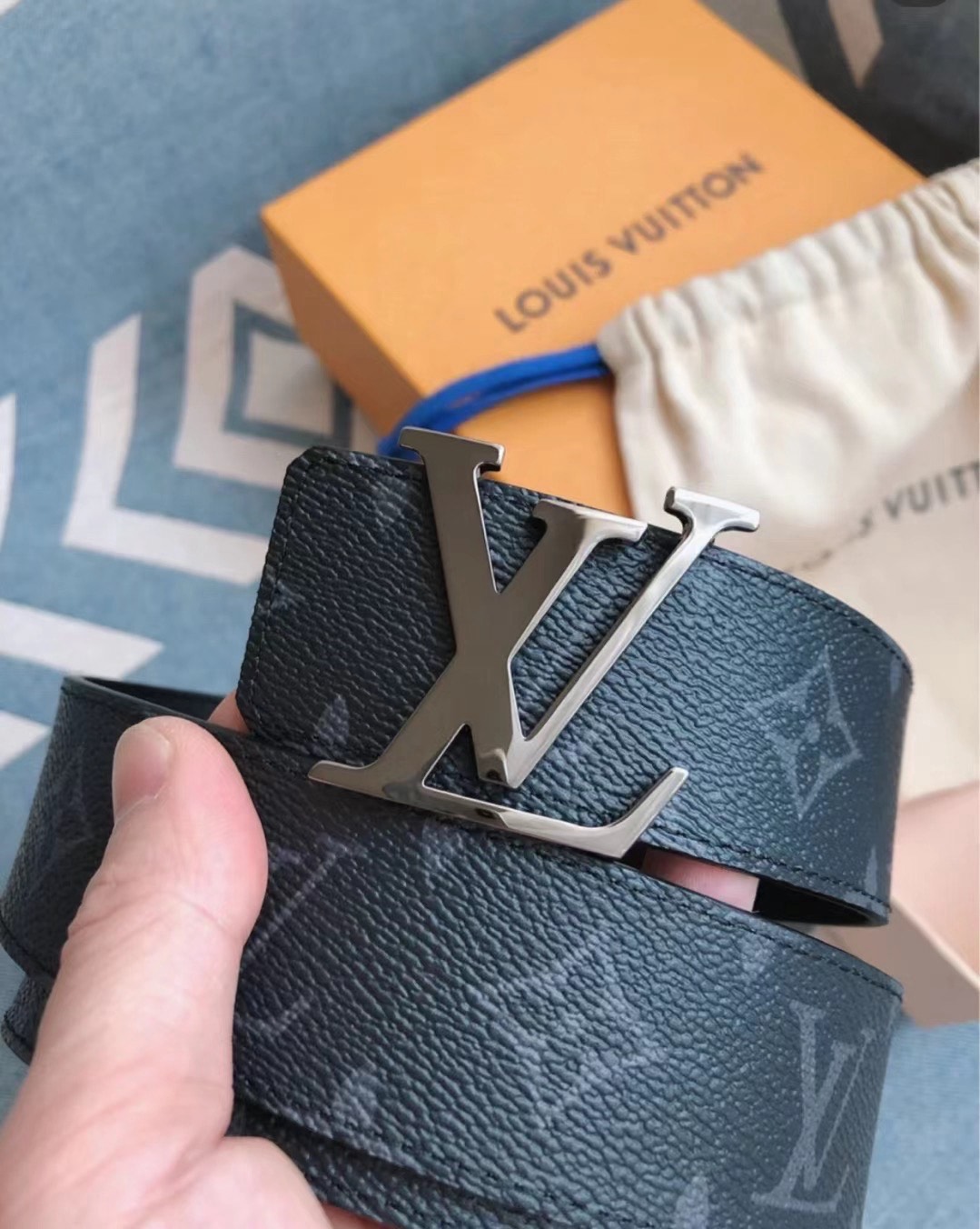 【实拍】lv男士必入经典黑老花腰带