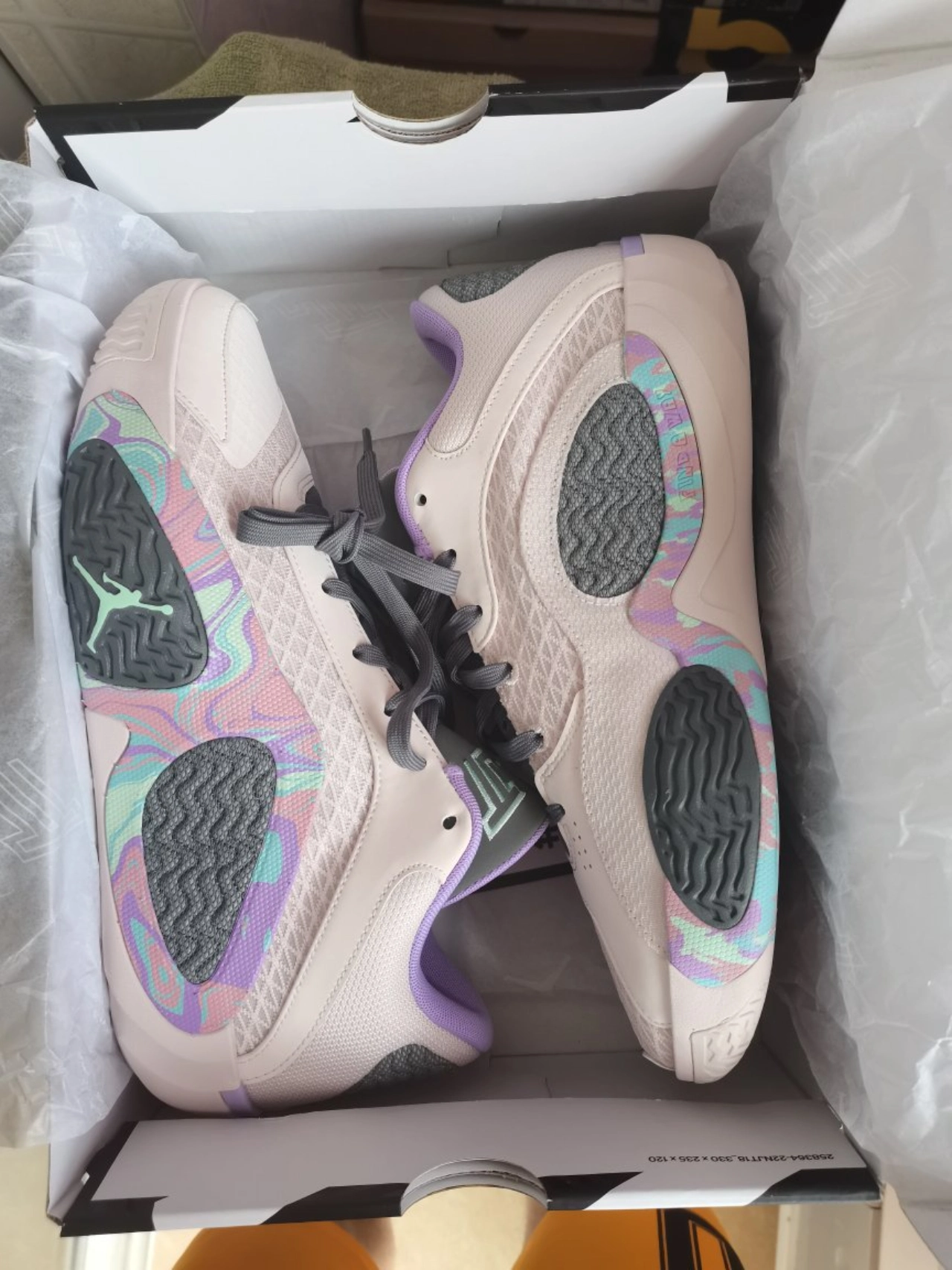 custom review-Джордан Tatum 2 'Пасха' PF Low Топ Баскетбольные кроссовки Мужской Бежево-фиолетовый Азиатская версия