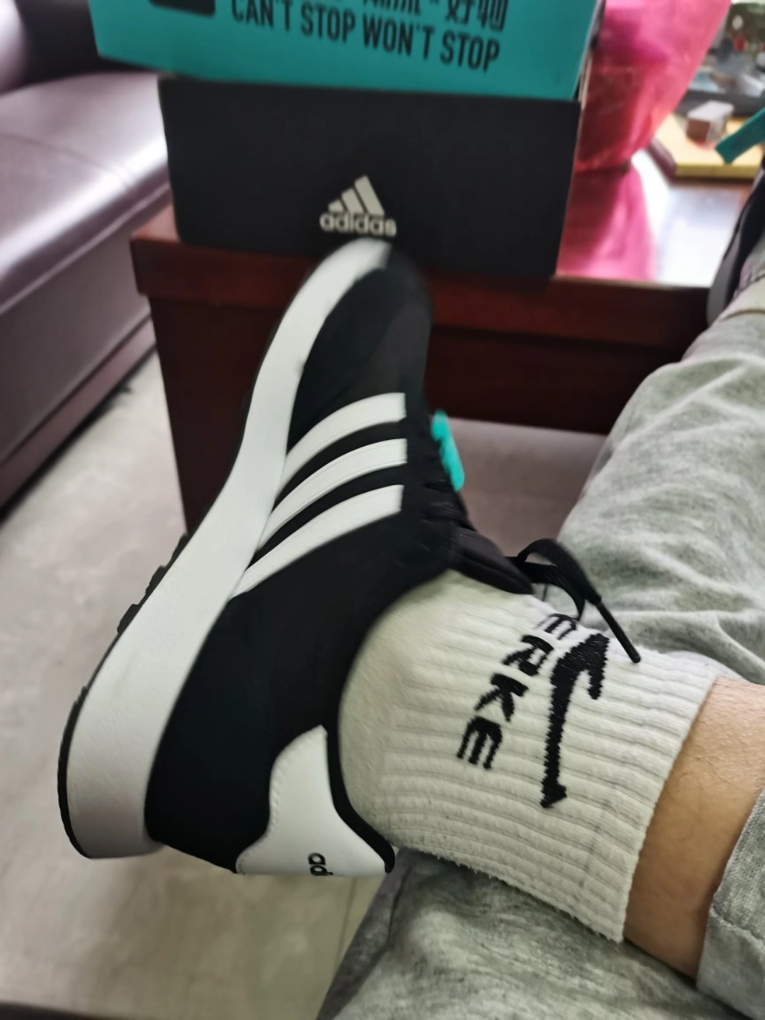 custom review-ADIDAS NEO Run 60s 2,0 Дышащие Низкие Кроссовки для Бега Унисекс Черный Белый