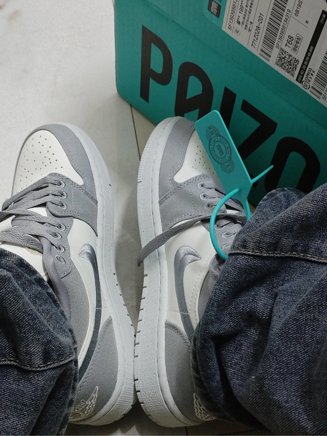 custom review-Jordan Air Jordan 1 SE 'Свет Стальной GREY' Низкий Топ Винтажные Баскетбольные Кроссовки Женские Серый Белый