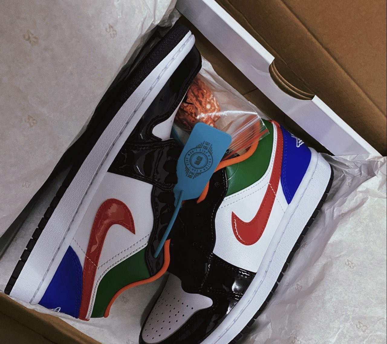 custom review-Jordan Air Jordan 1 Low 'MULTI Цвет' Низкий Топ Винтажные Баскетбольные Кроссовки Женские Черный Белый Зеленый