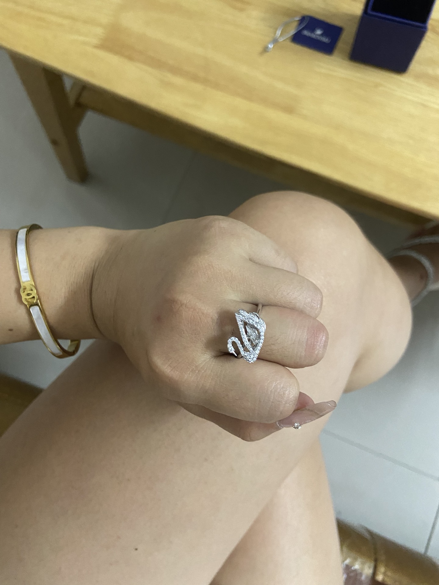 custom review-Swarovski Искусственный кристалл Кольца Женские Белые