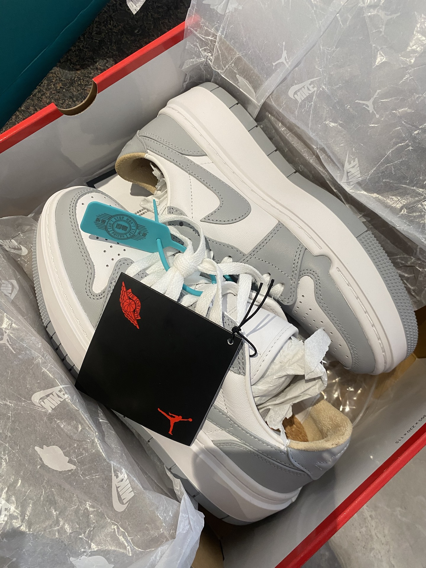 custom review-Jordan Air Jordan 1 ELEVATE Low SE 'Волк GREY' Low Топ Винтажные баскетбольные кроссовки Женские Серый белый