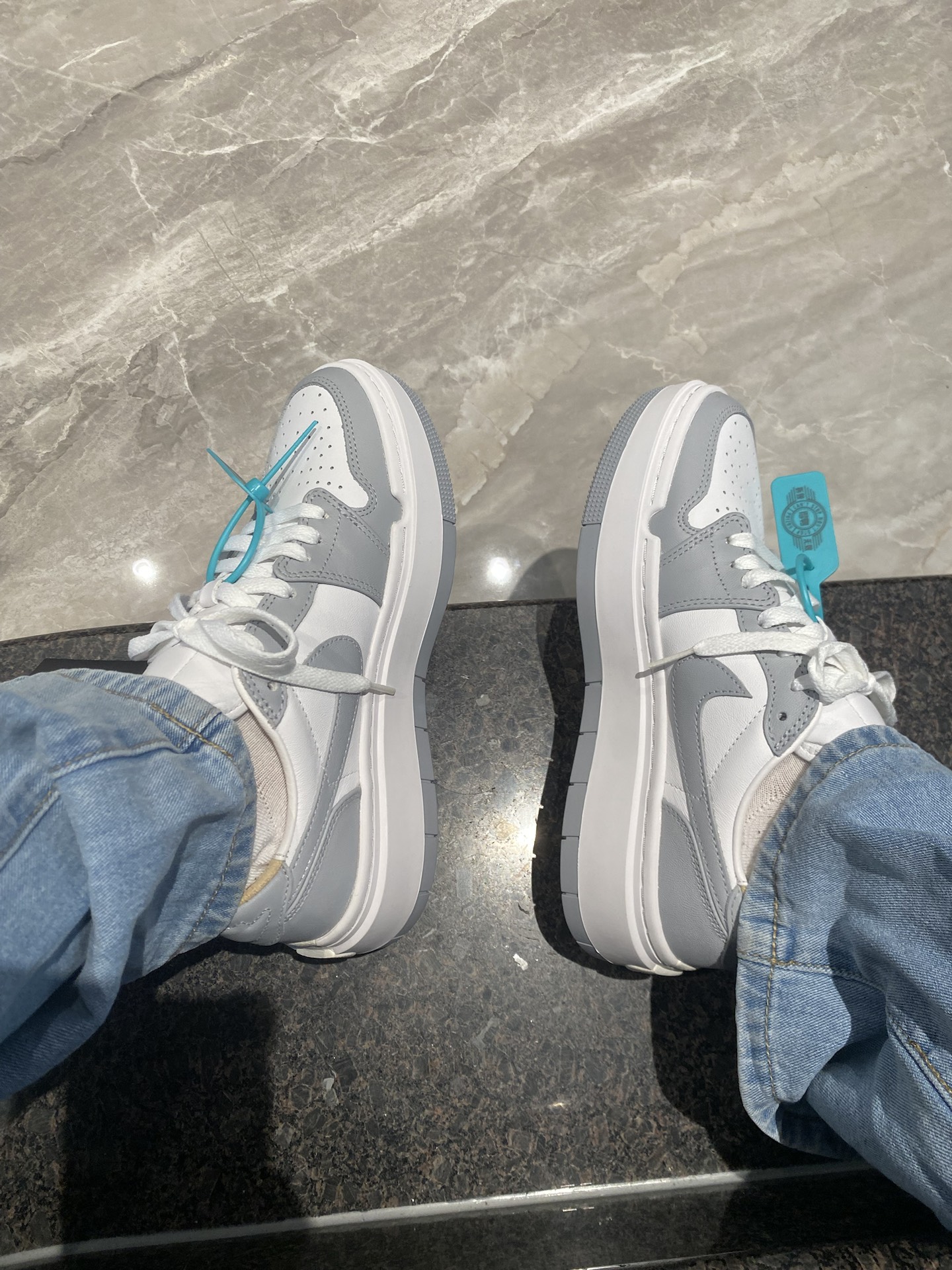 custom review-Jordan Air Jordan 1 ELEVATE Low SE 'Волк GREY' Low Топ Винтажные баскетбольные кроссовки Женские Серый белый
