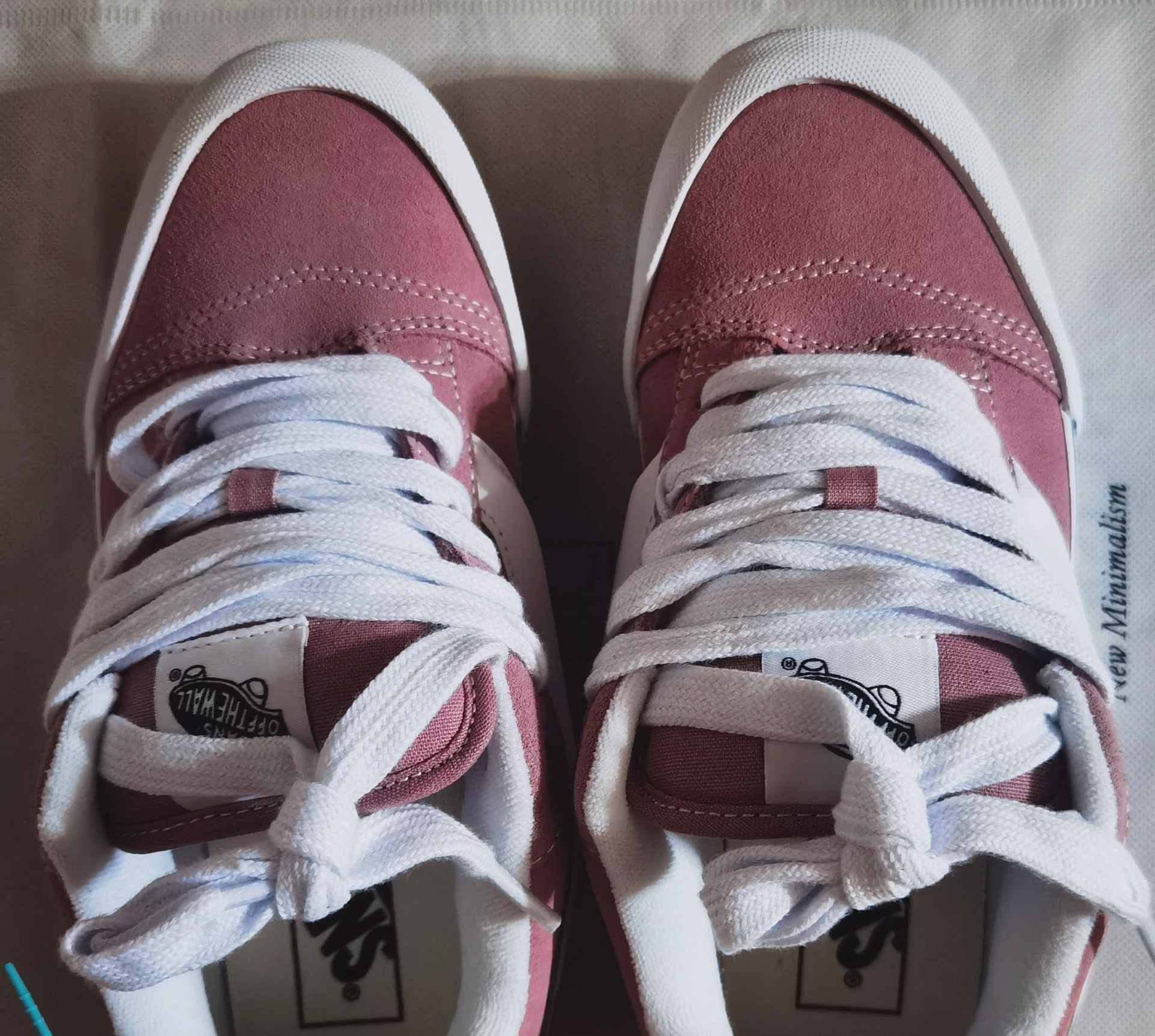 custom review-Vans Knu Skool Устойчивые к истиранию низкие скейтбордические кроссовки унисекс розовые и белые