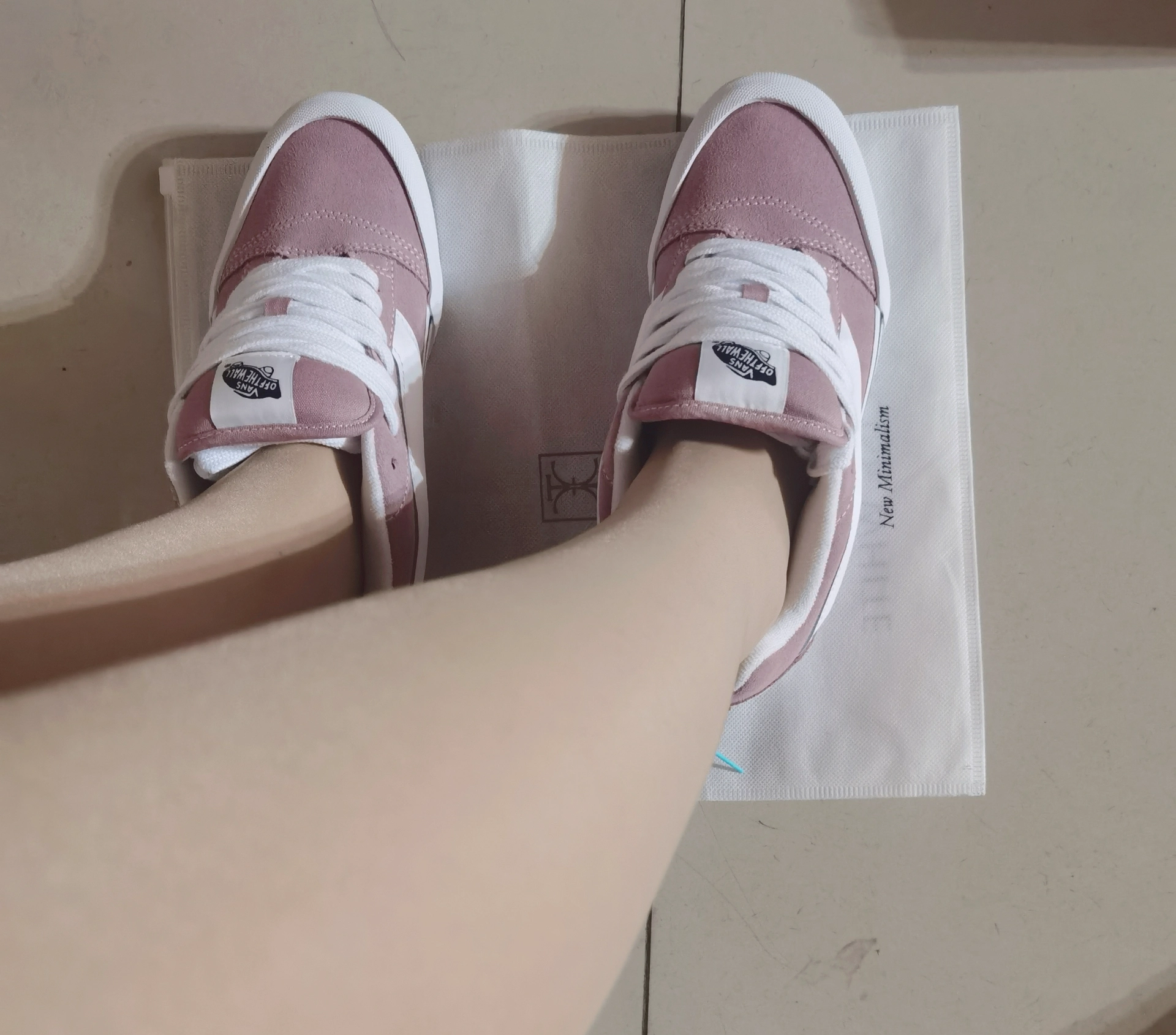 custom review-Vans Knu Skool Устойчивые к истиранию низкие скейтбордические кроссовки унисекс розовые и белые