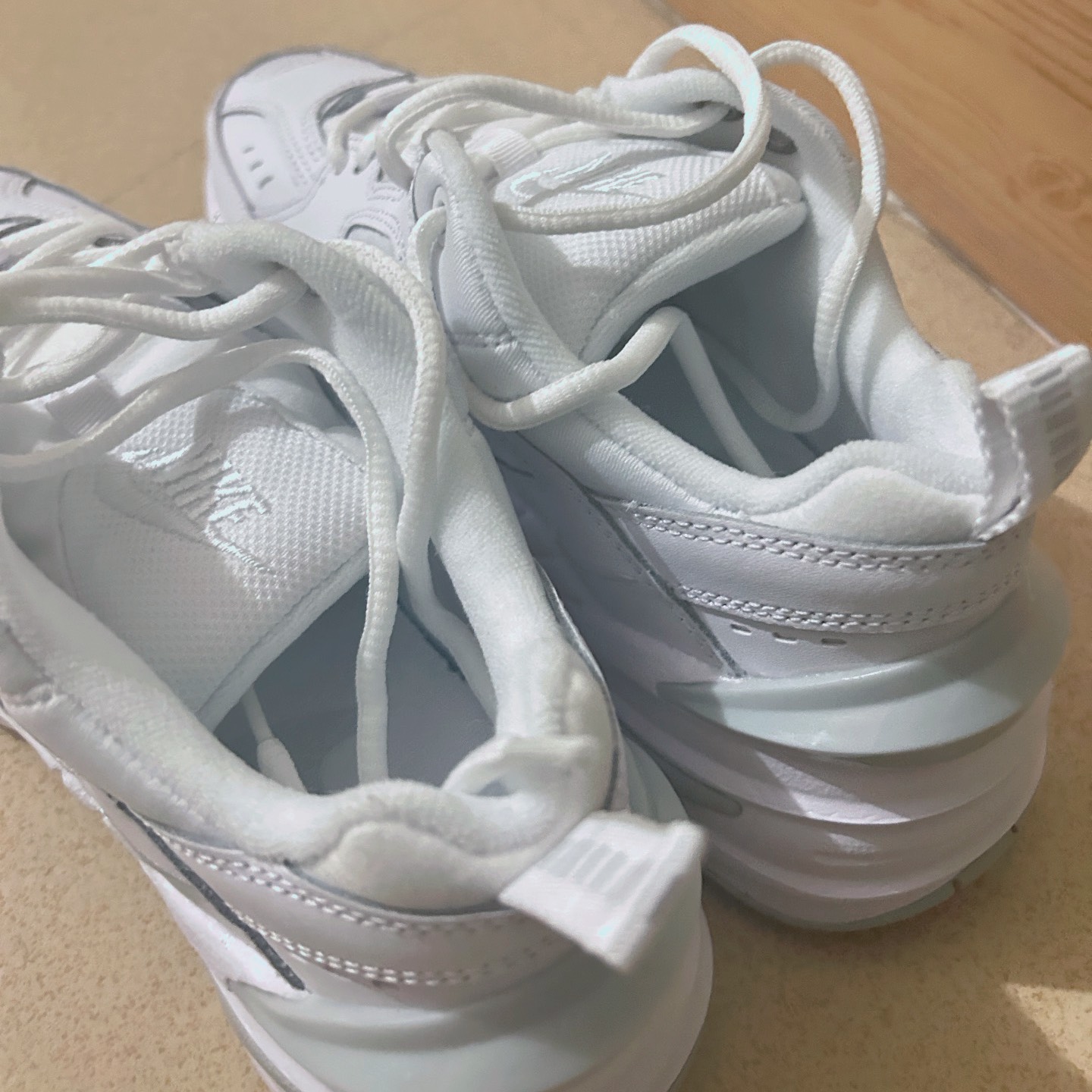 custom review-Nike M2K Tekno Белый Pure Платина Низкий Топ Кроссовки с Толстой Подошвой Женские Белые