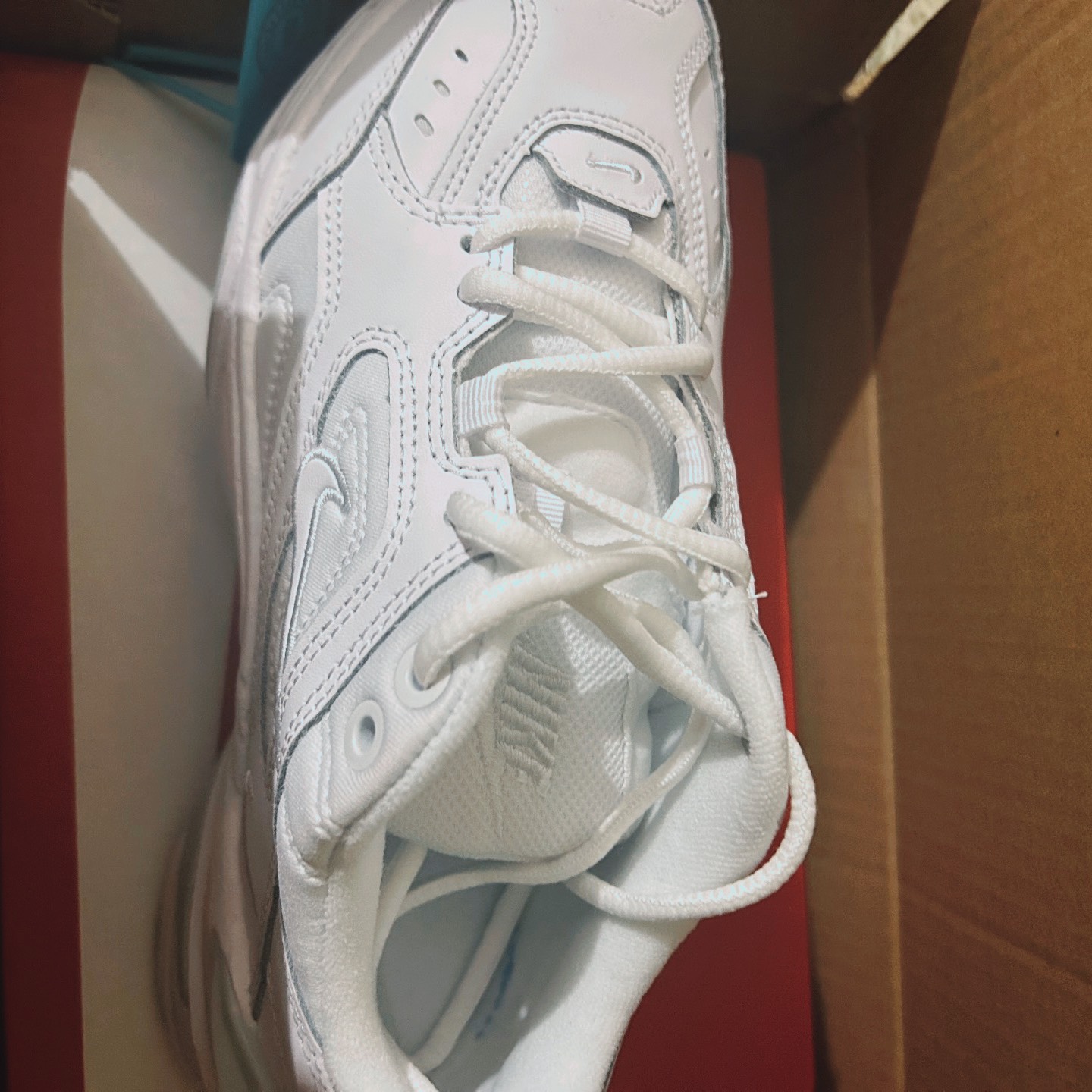 custom review-Nike M2K Tekno Белый Pure Платина Низкий Топ Кроссовки с Толстой Подошвой Женские Белые