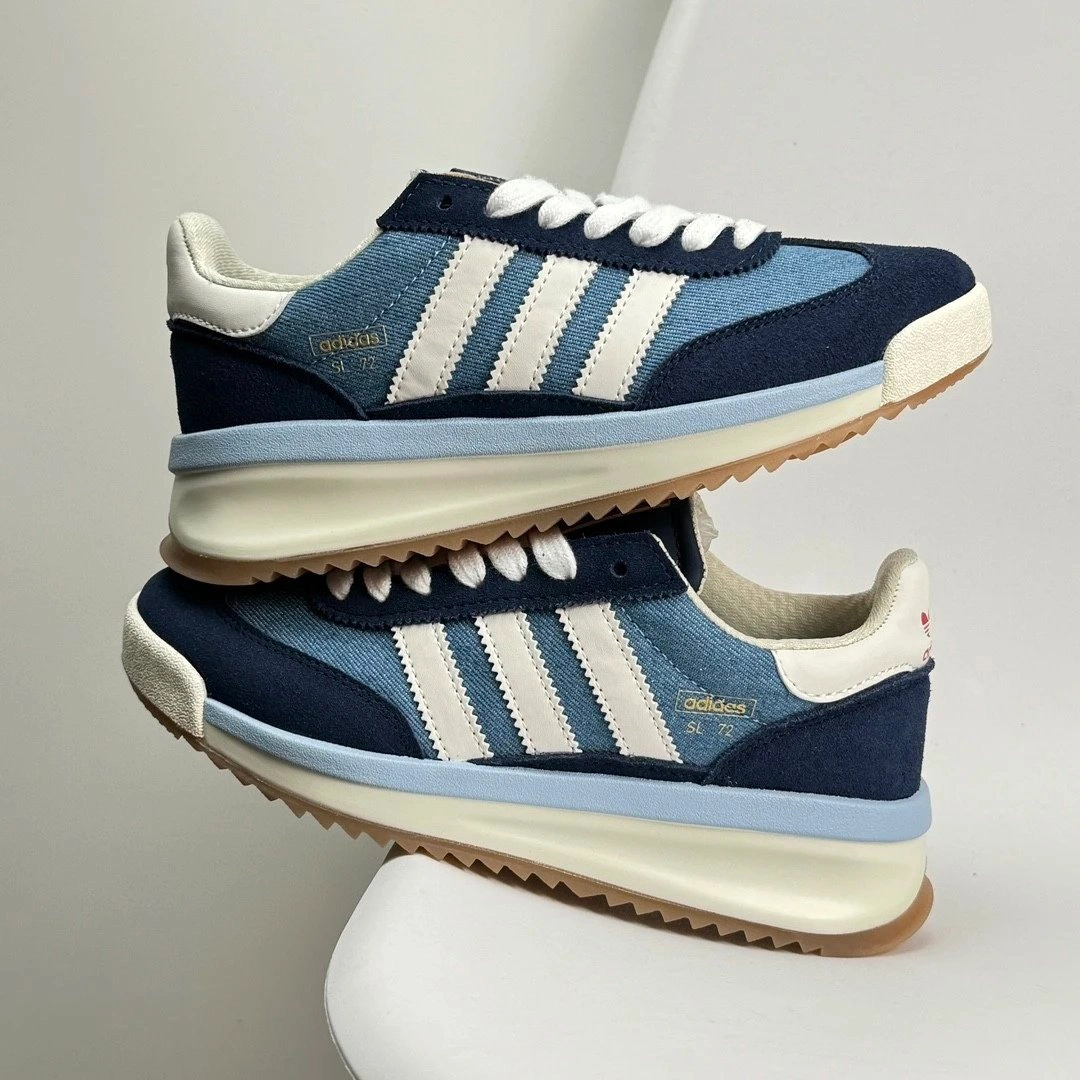 adidas三叶草 sl 72 rtn 牛仔复古休闲鞋