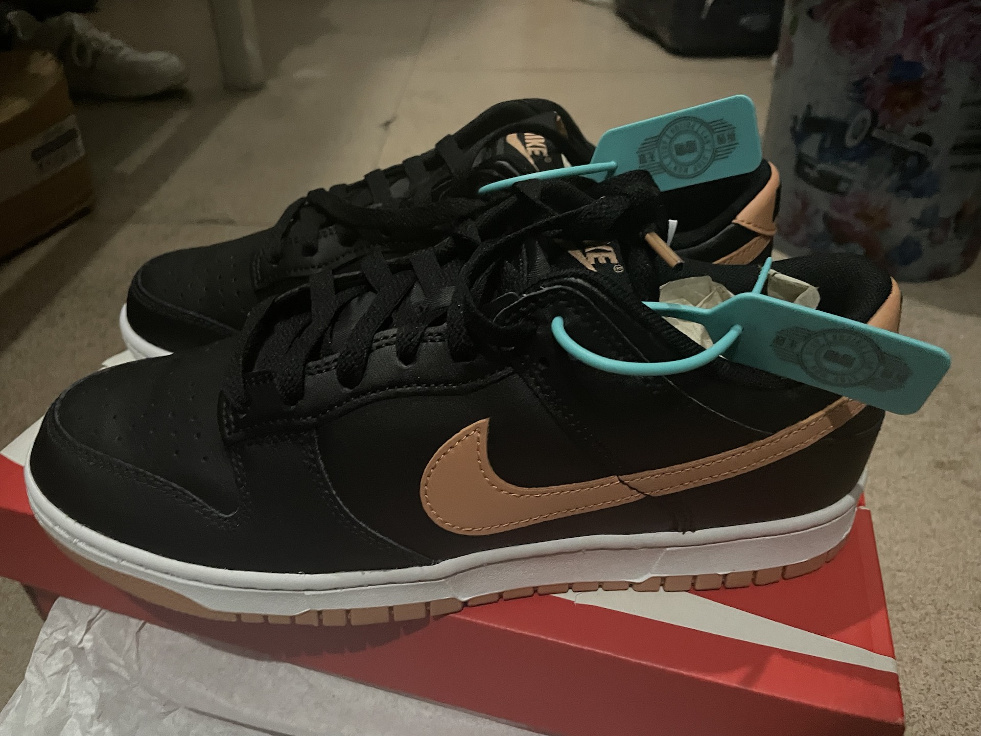 custom review-Nike Dunk 'Янтарно-коричневый' Низкие Кроссовки для скейтбординга Мужские Черные Коричневые