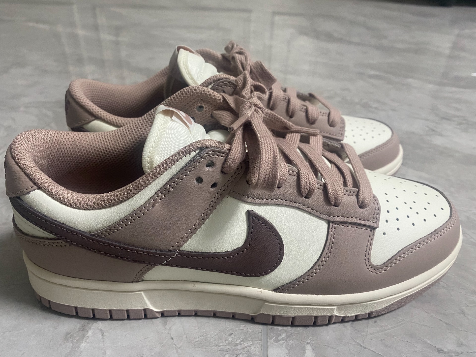 custom review-Nike Dunk Low Топ Скейтборд Кроссовки Женские Бежево-Коричневый