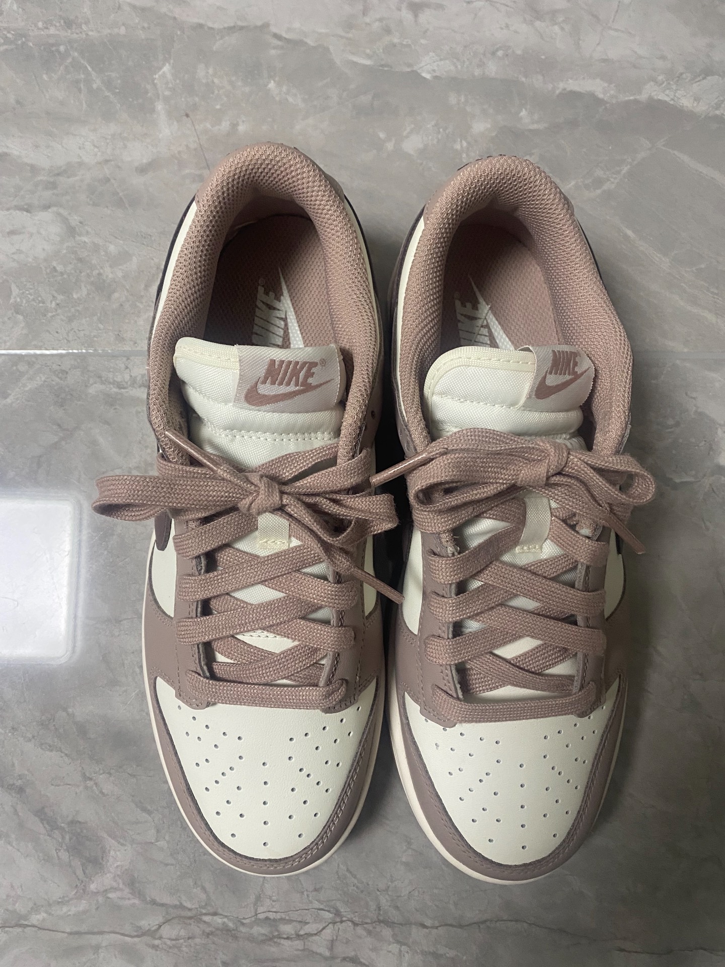 custom review-Nike Dunk Low Топ Скейтборд Кроссовки Женские Бежево-Коричневый