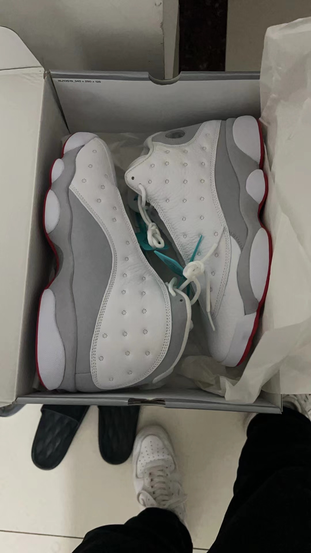 custom review-Jordan Air Jordan 13 'Волк GREY' MID Топ Винтажные баскетбольные кроссовки Мужской Белый Серый