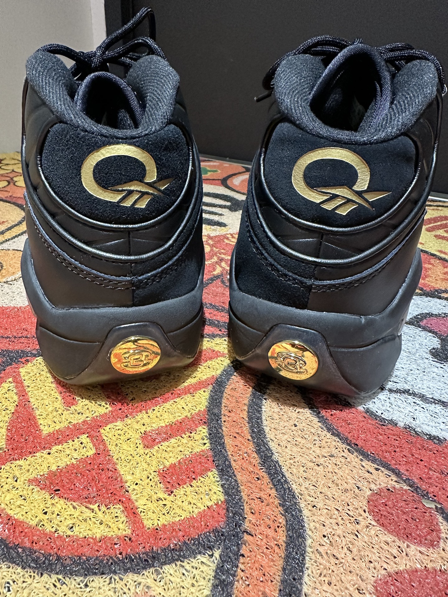 custom review-REEBOK Износостойкий MID Топ Винтажные Баскетбольные Кроссовки Унисекс Черный Золото