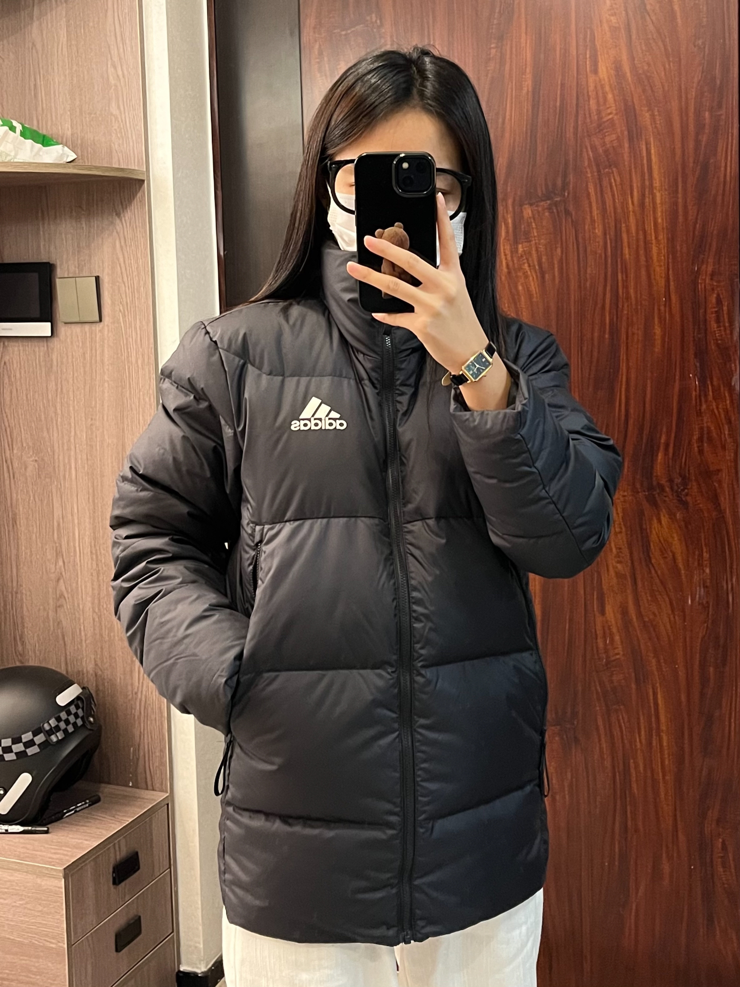 adidas羽绒服冬天这样穿好好看!