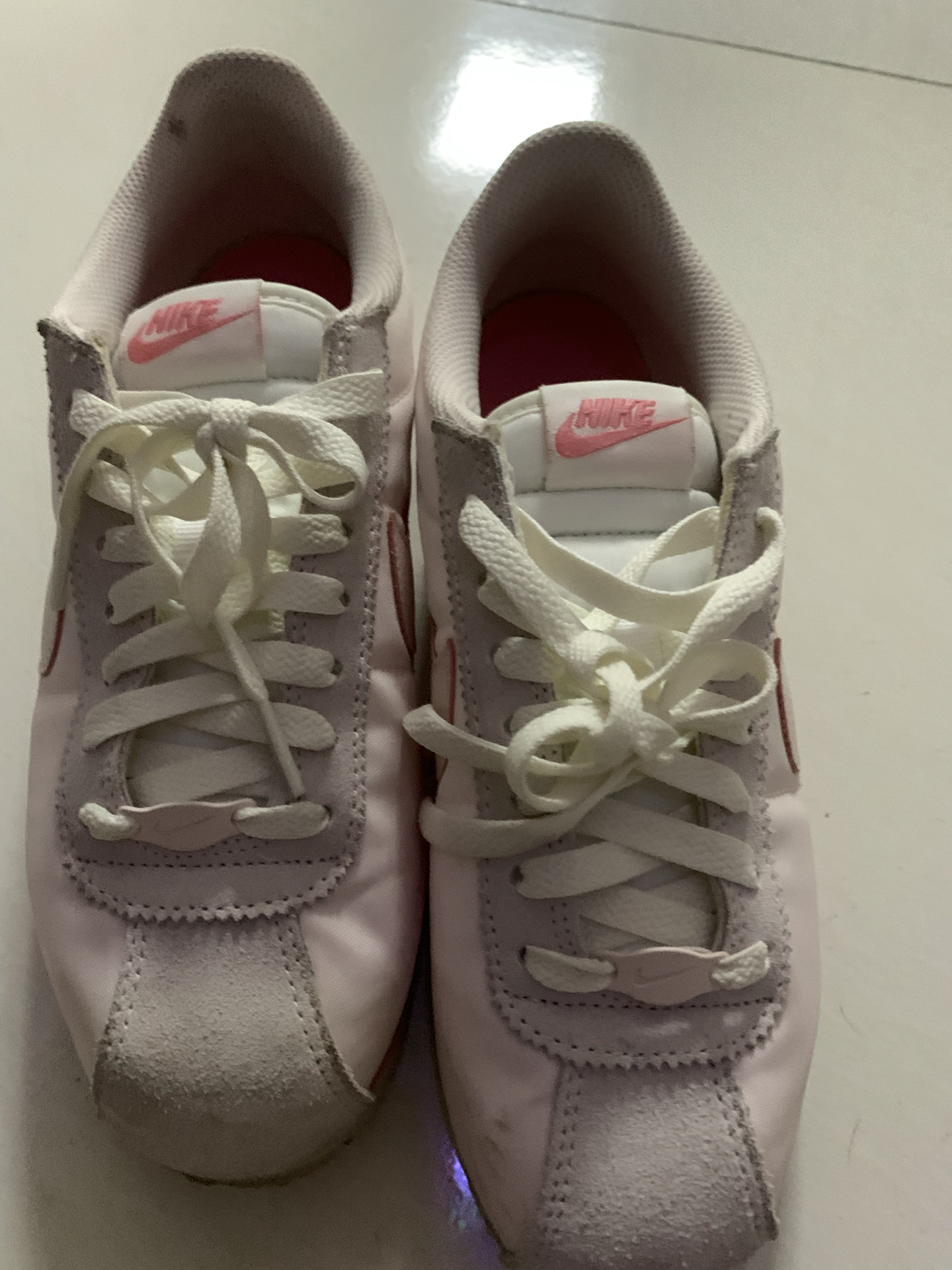 custom review-nike Cortez Collection Low Топ Повседневный Городской Коммутер Беговые кроссовки Женские Бежевый Белый Розовый