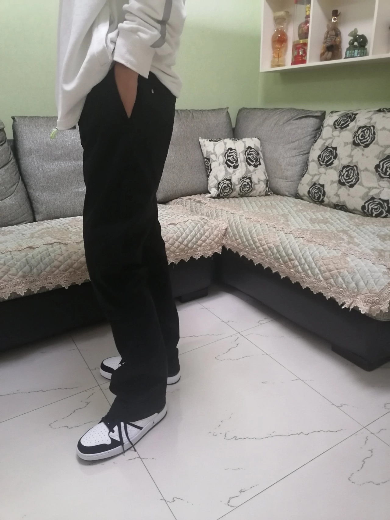 custom review-Джордан Nu Retro 1 Low Топ Винтажные баскетбольные кроссовки Мужской Черно-белая панда