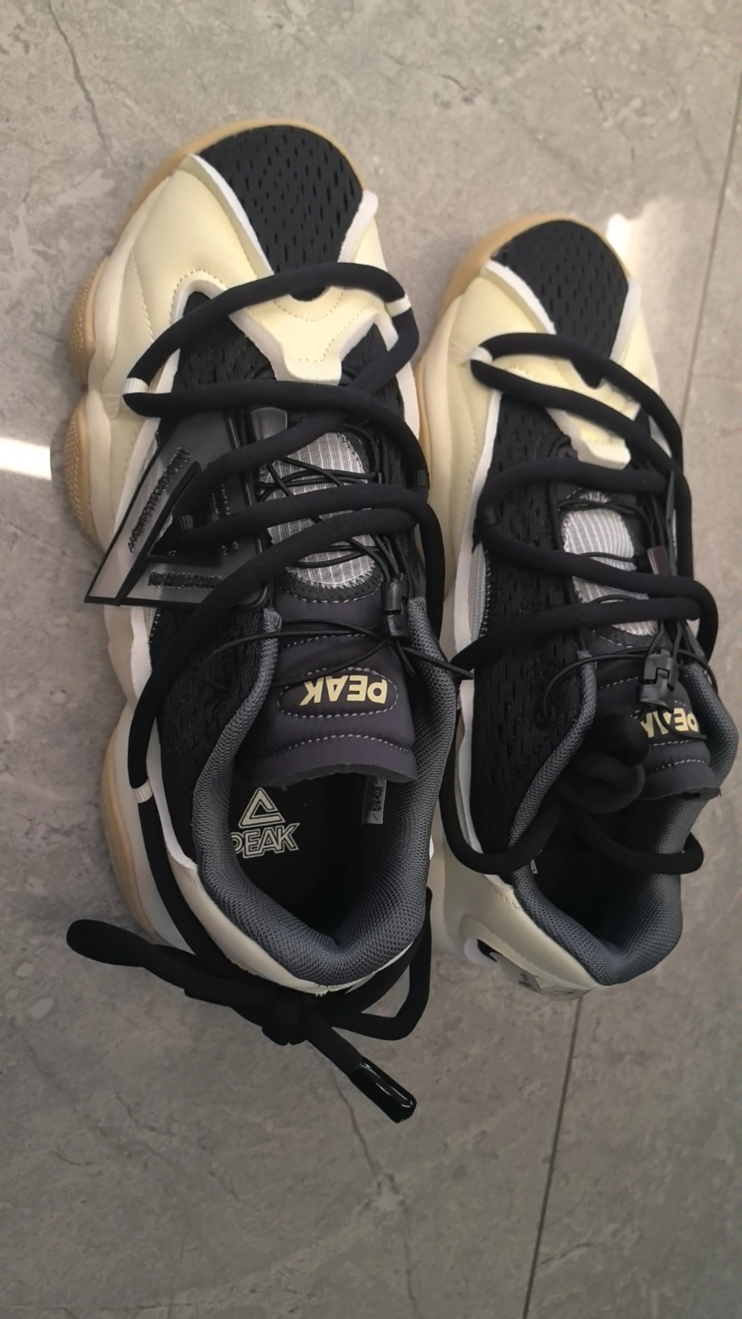 custom review-PEAK State Pole 6371 Deconstructed Anti Slip Wear Resistant Low Top Sports Casual Shoes Men's Black Beige White