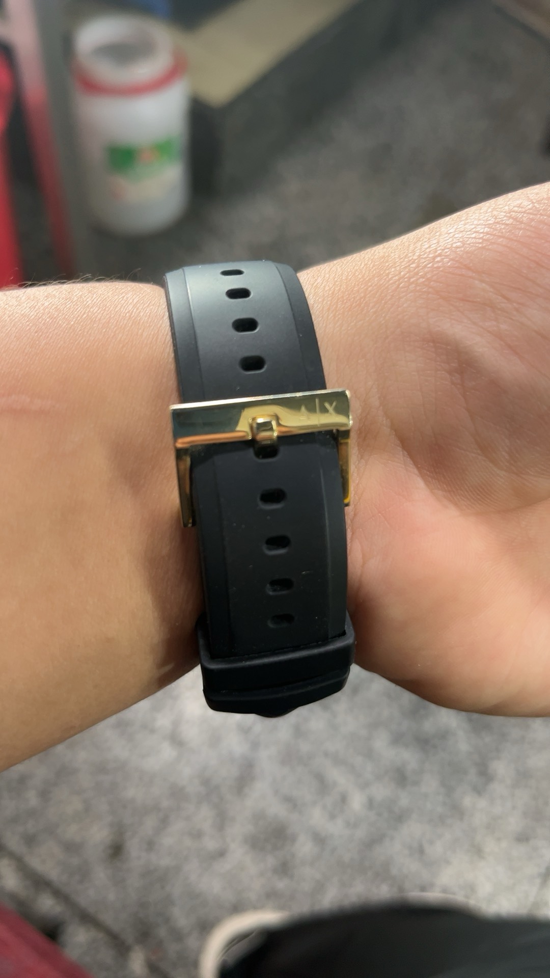 custom review-ARMANI EXCHANGEAE Часы Кварцевый механизм Силиконовый ремешок 45 мм Черный циферблат Мужские часы