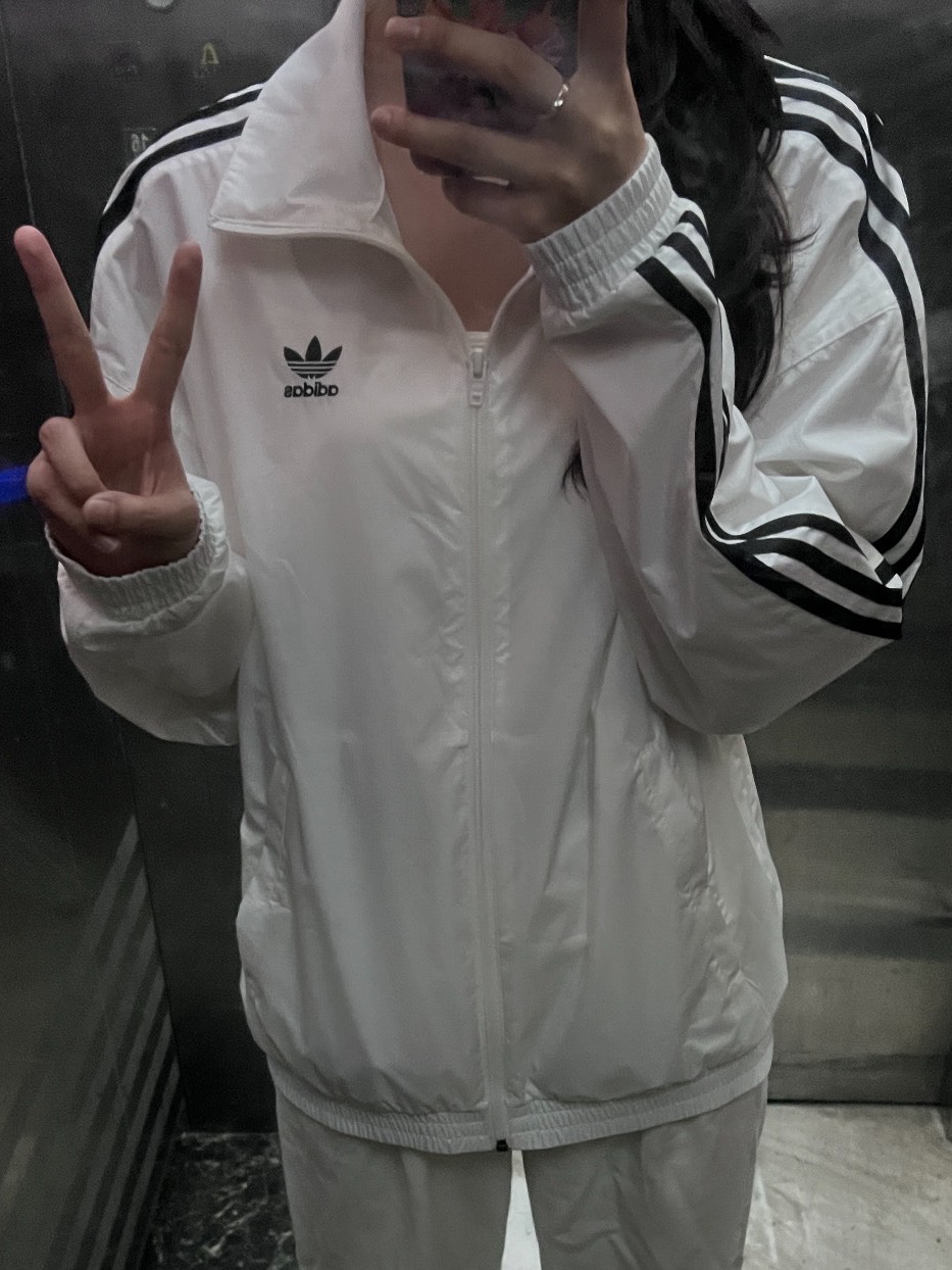 custom review-Adidas Originals RETRO TREFOIL Куртки и Пальто Унисекс Bright White