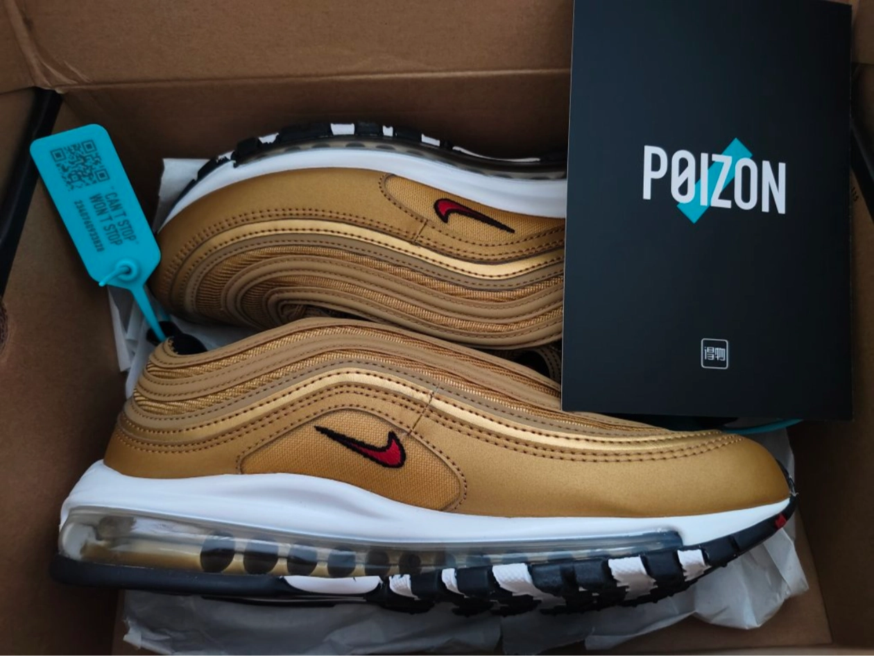 custom review-Nike Air Max 97 Low Топ Air Cushion Повседневные Беговые Кроссовки Мужские Золотой Выпуск 2023 года