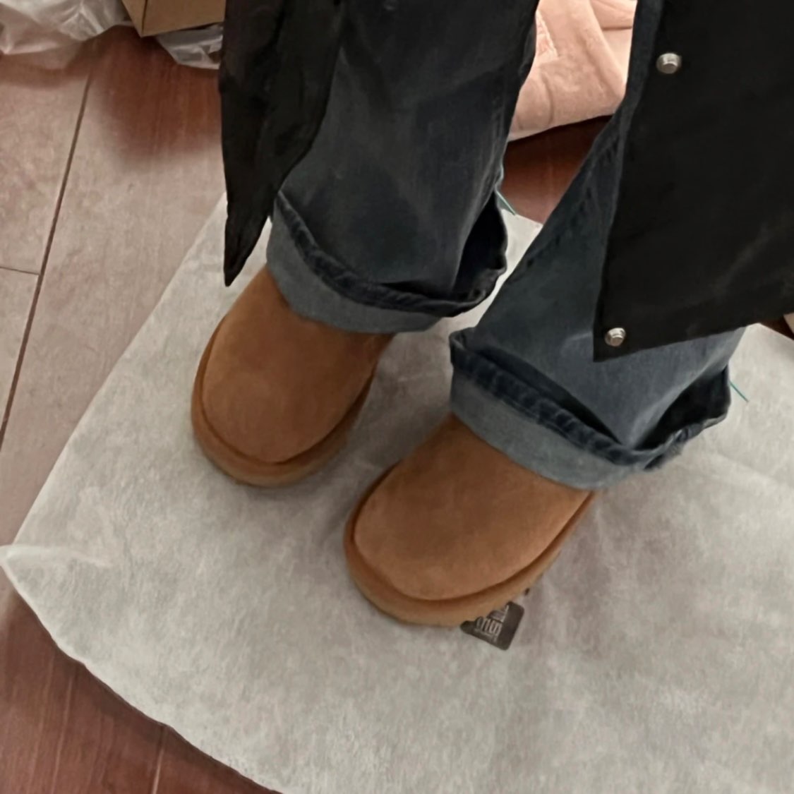 custom review-UGG CLASSIC MINI Термический Устойчивый к истиранию Короткий Снегобут Женские Каштановый