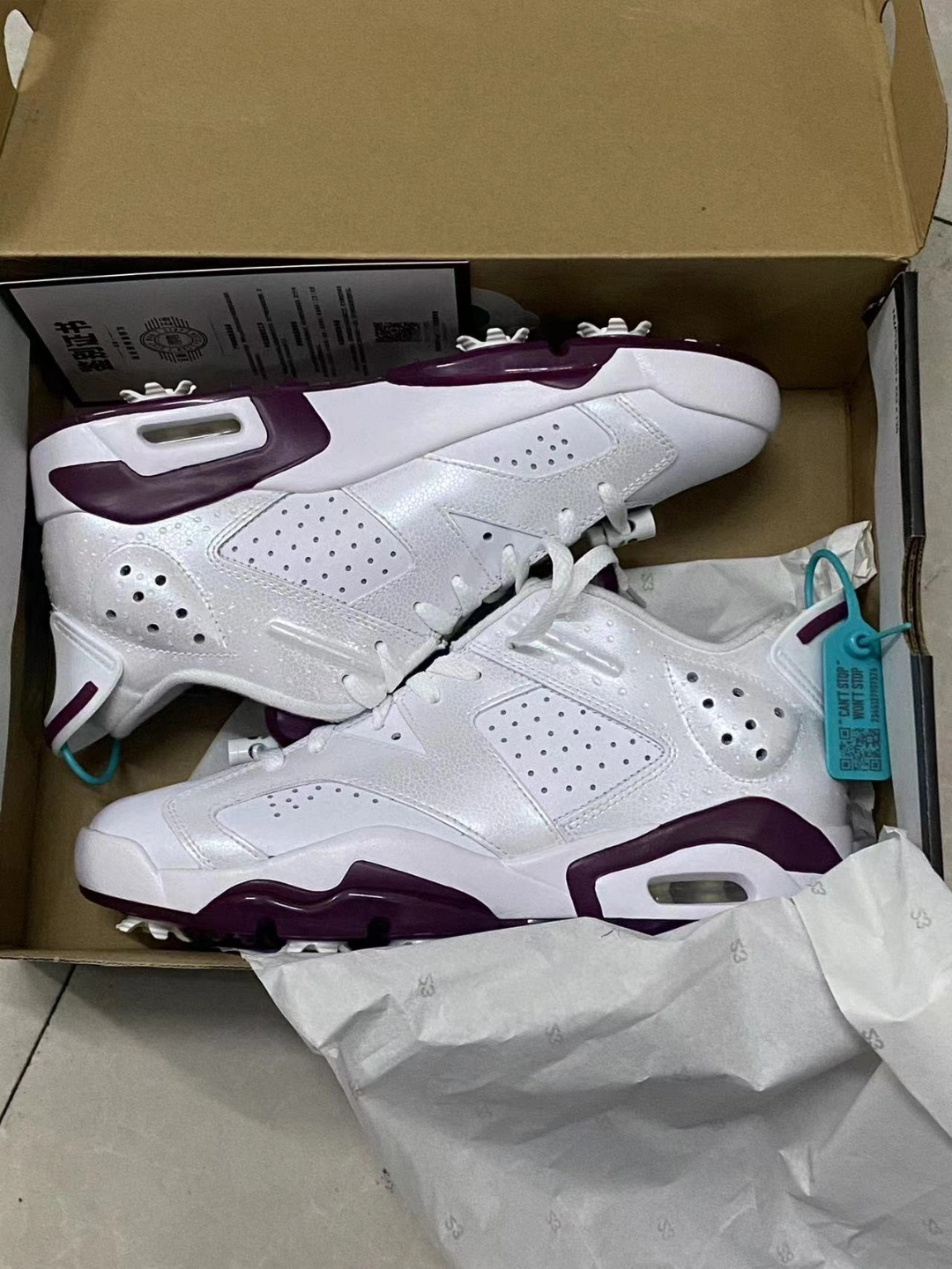 custom review-Jordan Air Jordan 6 Retro g NRG Low Топ Обувь для гольфа Унисекс Белый Красный