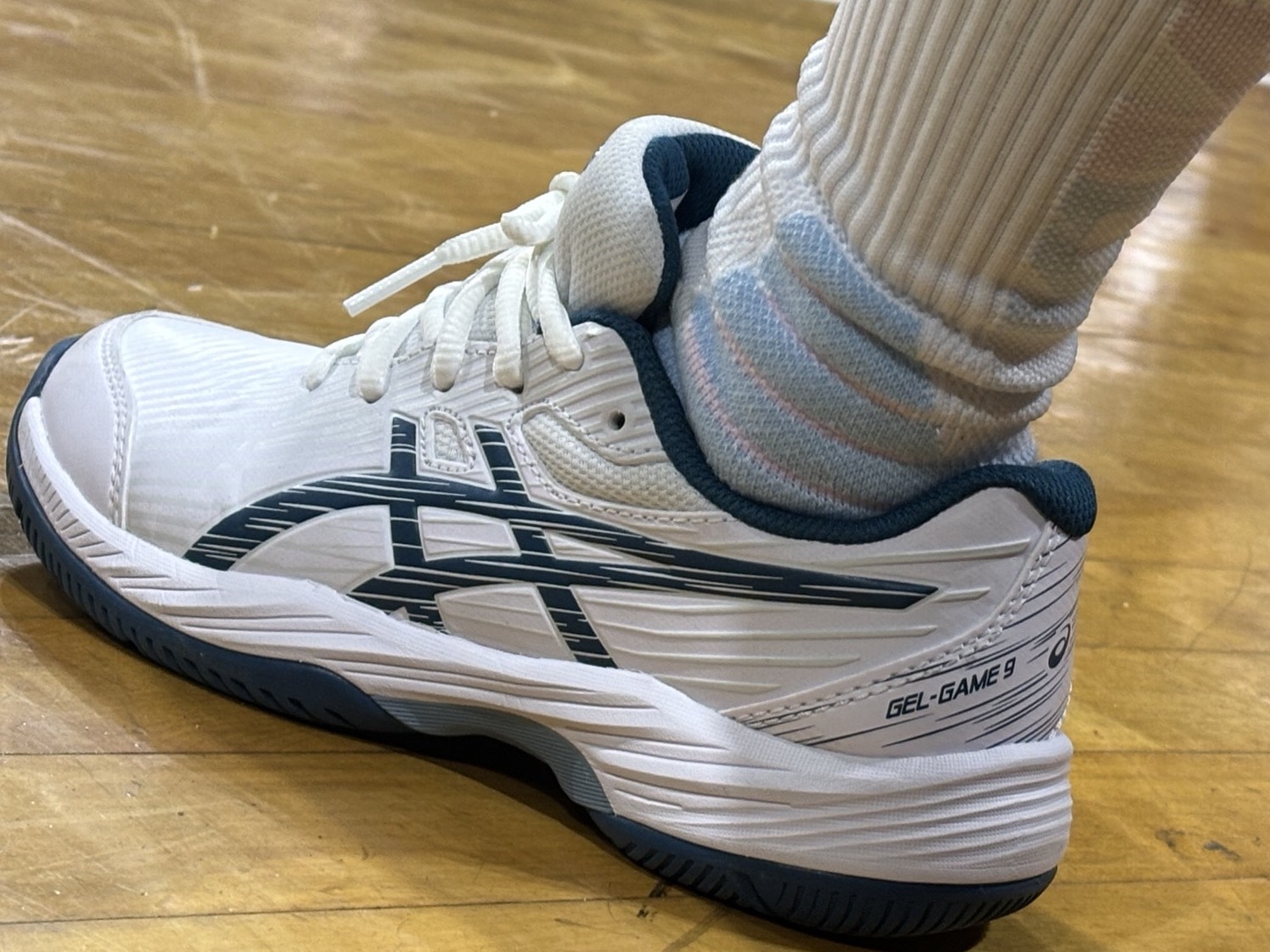 custom review-Asics Gel Game 9 GS Low Top Детская теннисная обувь Белый Синий