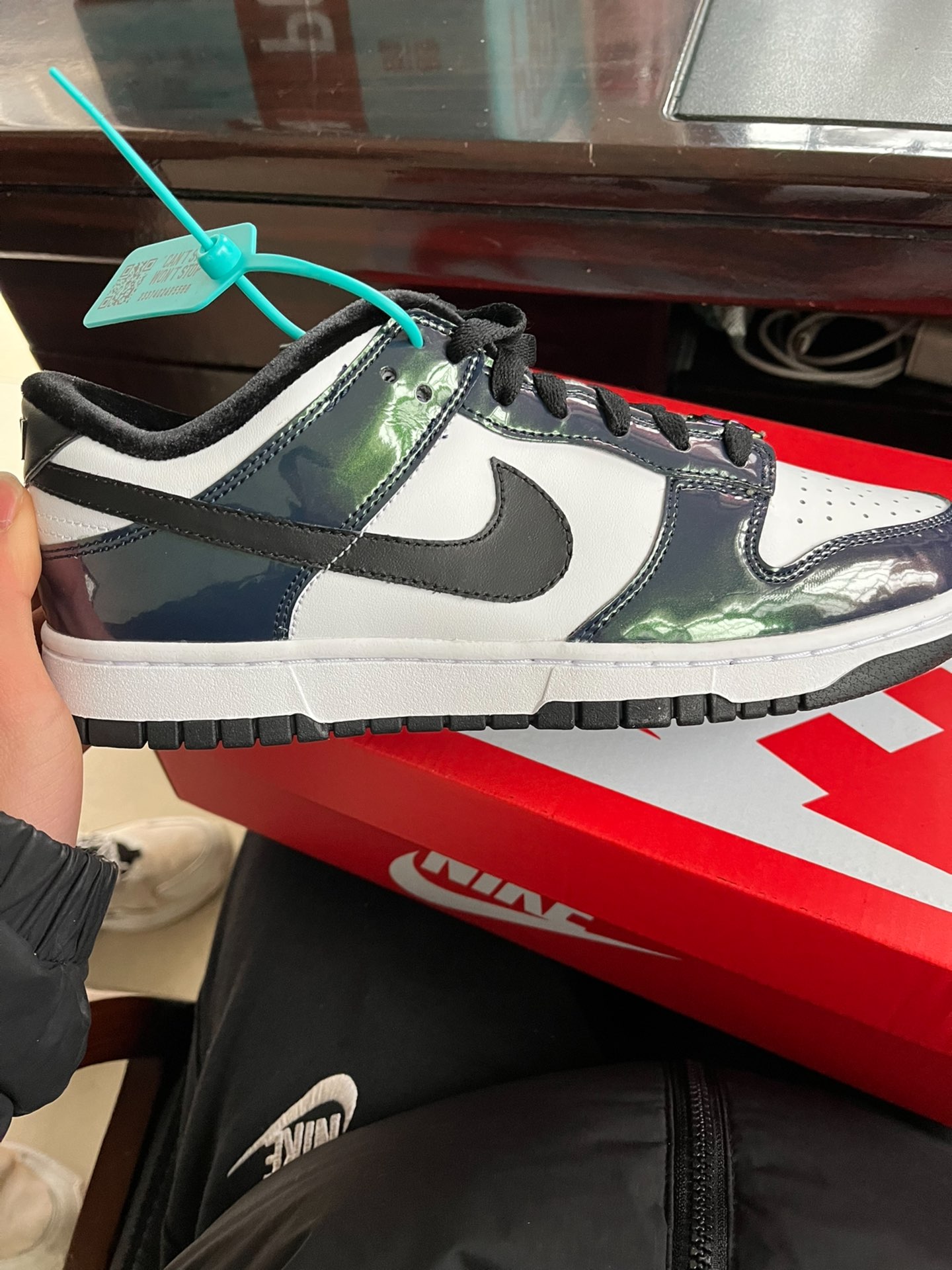 custom review-NIKE Dunk SE 'Just DO IT' Низкие Кроссовки для скейтбординга Женские Белые Темно-синие