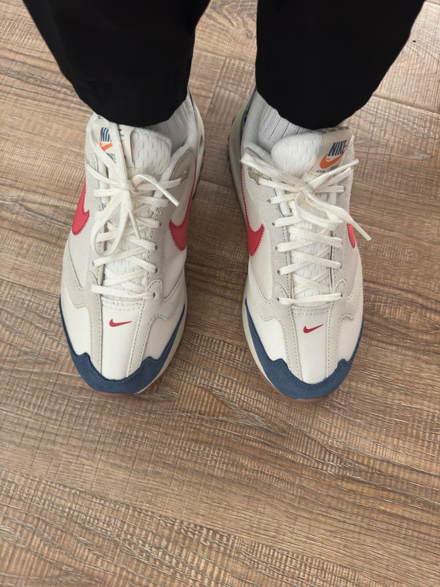 custom review-Nike Air Max Dawn Low Топ Casual Мужской Бежевый Красный Синий