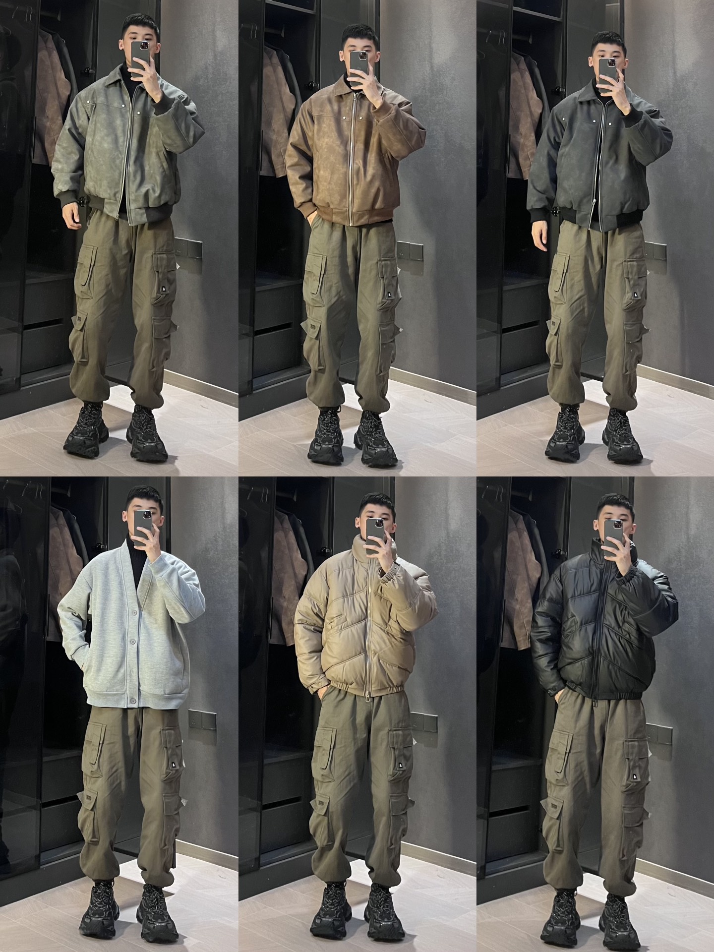 男生秋冬美式硬汉穿搭 老爹鞋工装裤搭配