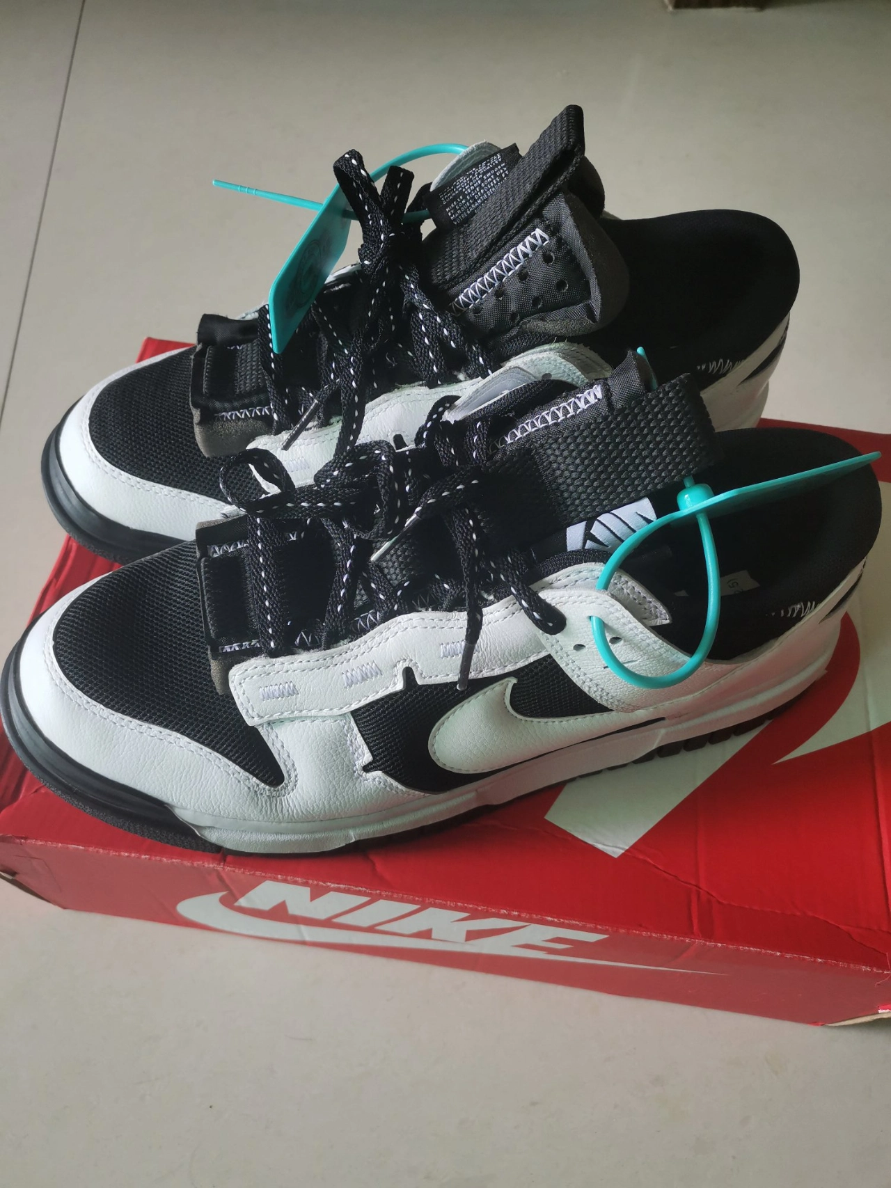 custom review-Nike Air Dunk Jumbo Remastered 'Реверс Панда' Низкие Скейтборд Кроссовки Мужские Черные Белые