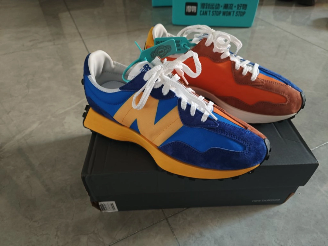 custom review-New Balance NB 327 Low Топ Повседневный Городской Коммутер Беговые кроссовки Унисекс Синий Оранжевый