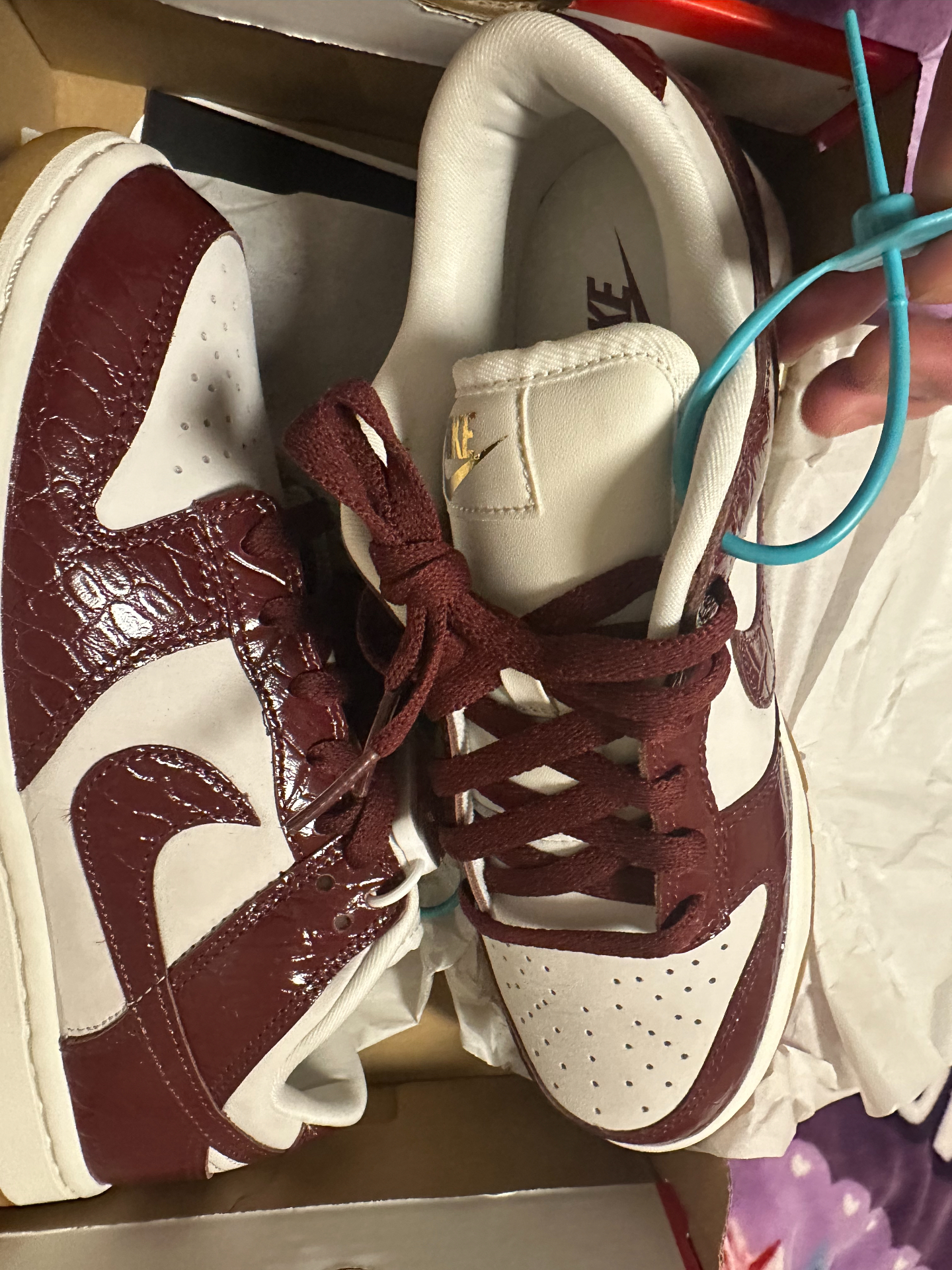 custom review-Nike Dunk Женские 'Командный красный Croc' Низкие Кроссовки для скейтбординга Женские Красно-коричневый Белый