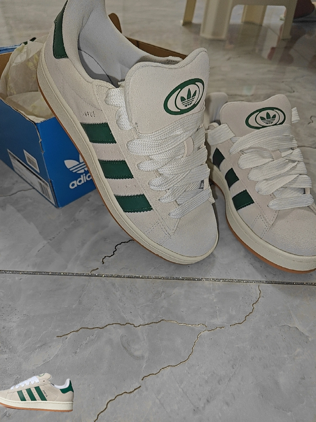 custom review-Adidas Originals CAMPUS 00s Амортизация Износостойкий Низкий Топ Casual Женский Белый Зеленый
