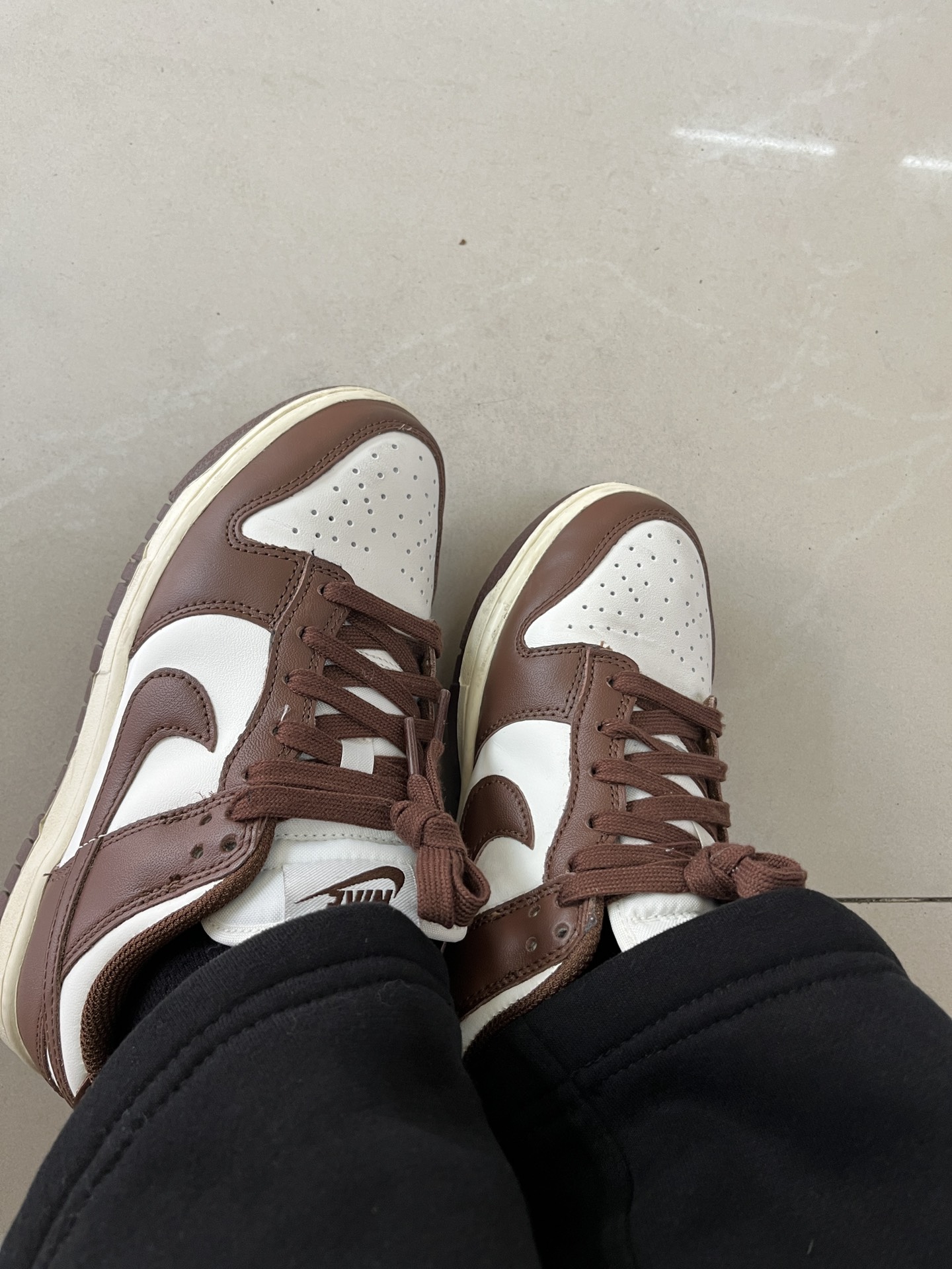 custom review-Nike Dunk 'Surfaces In Коричневый и Парус' Шоколадные Аbrasion-Resistant Низкие Кроссовки для скейтбординга Женские Коричневый белый