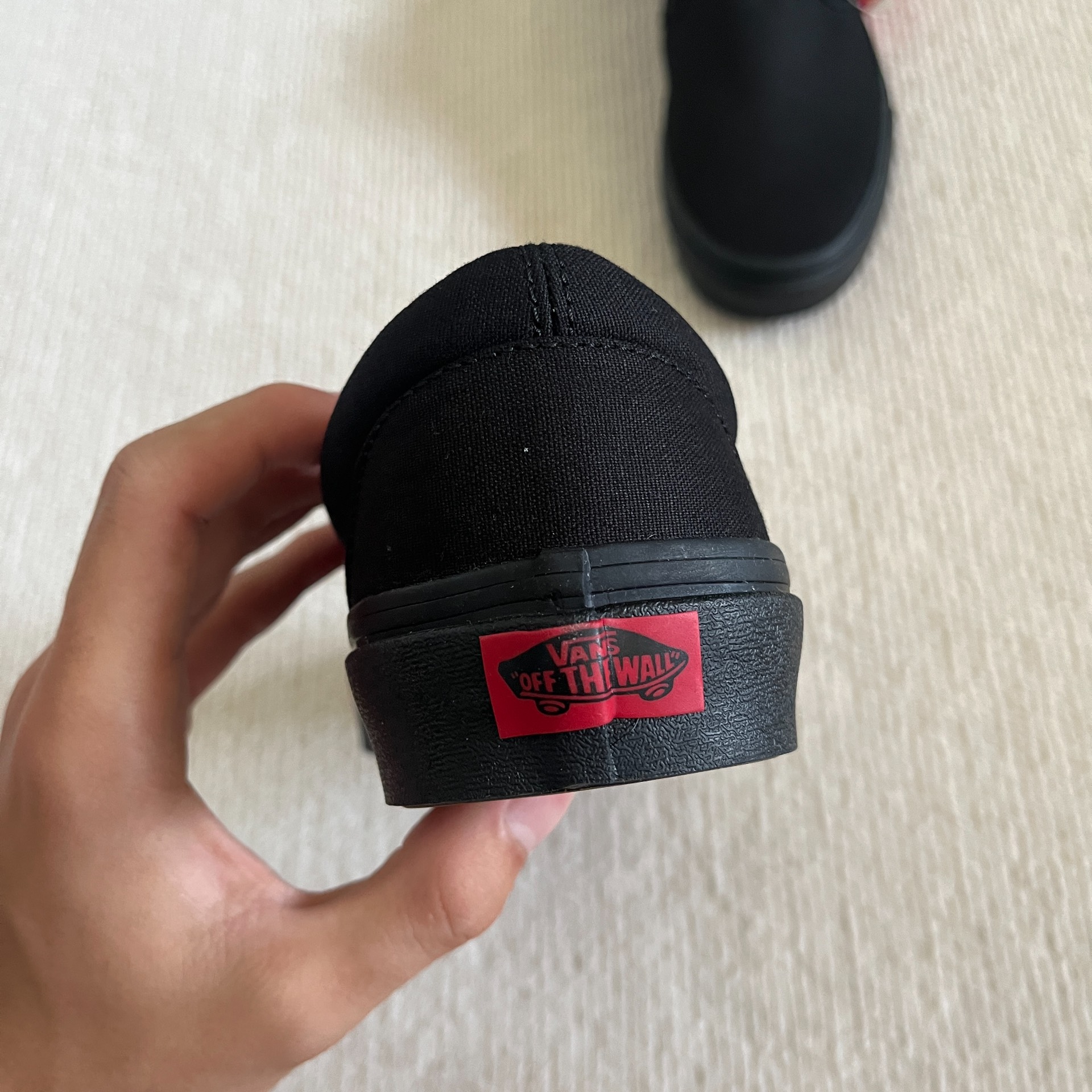 custom review-Vans Slip On Цвет холста Low Топ Скейтборд Обувь Унисекс Черный