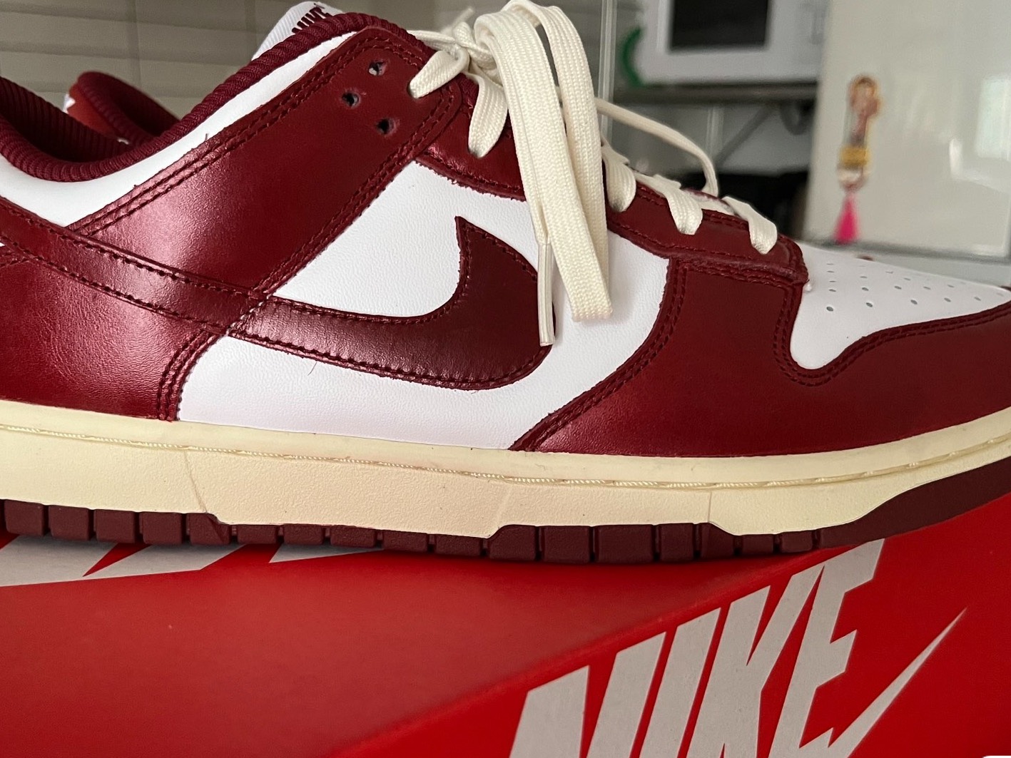 custom review-Nike Dunk Low Топ Скейтборд Кроссовки Женские Красный Белый