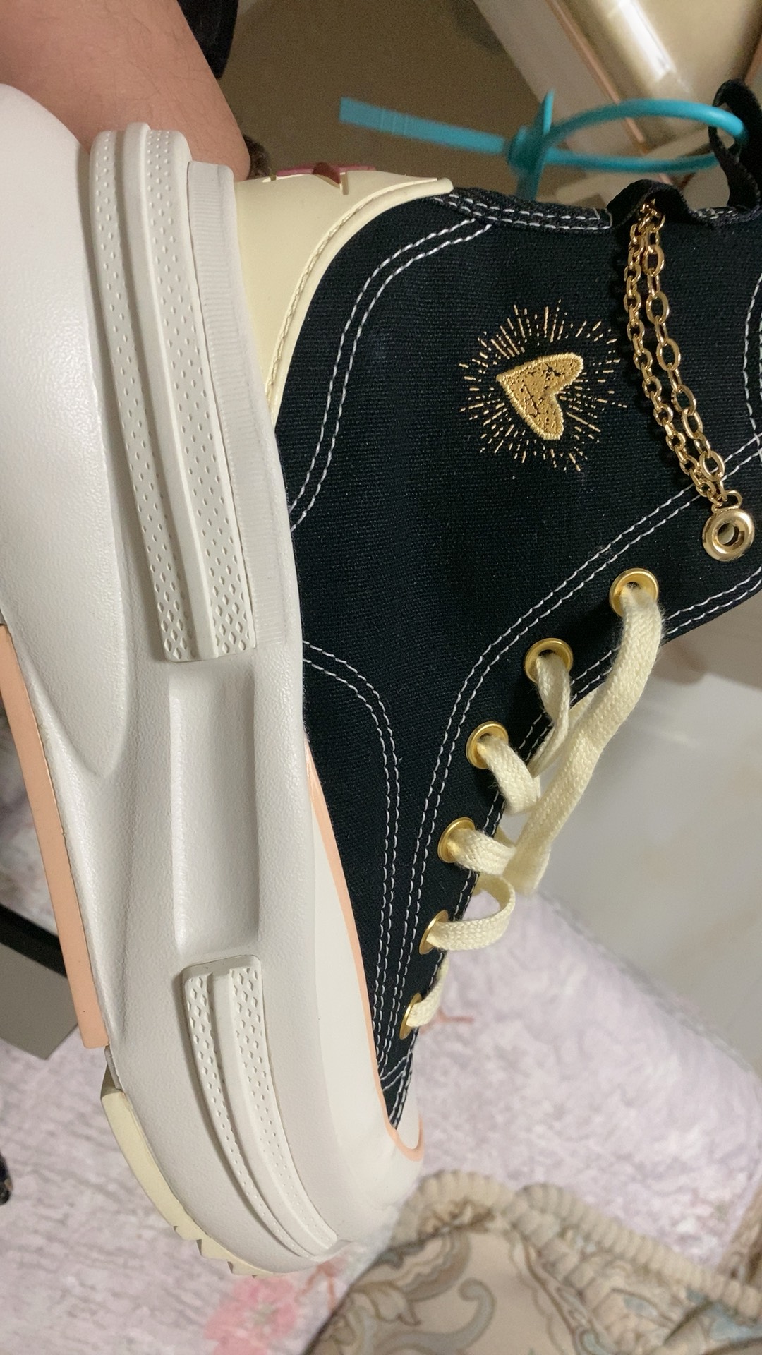 custom review-Конверс Run Star Legacy CX Износостойкий и Легкий Высокий Топ Кеды Унисекс Черный Бежевый Розовый